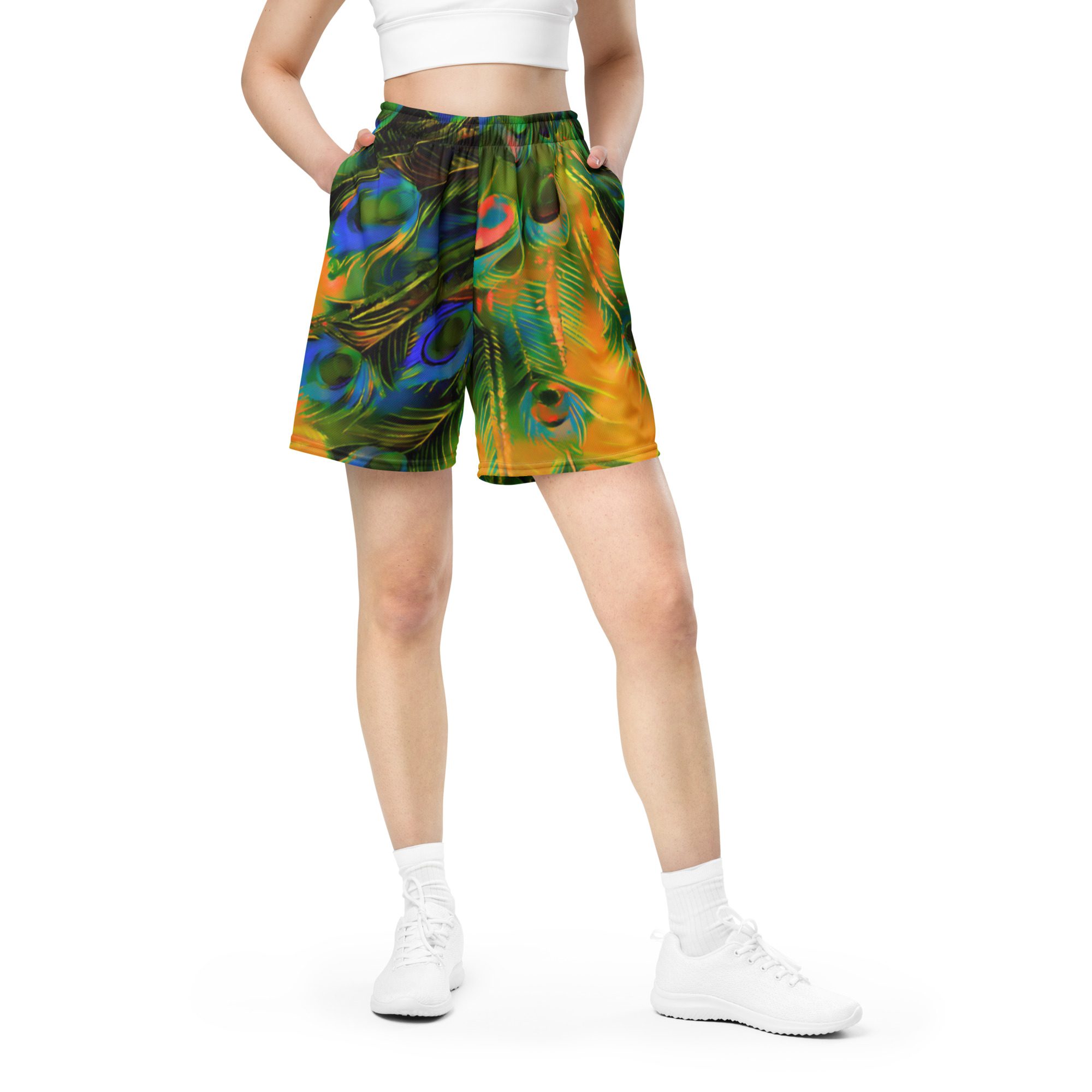 Peacock Heatwave – Unisex Mesh Shorts - Image 4