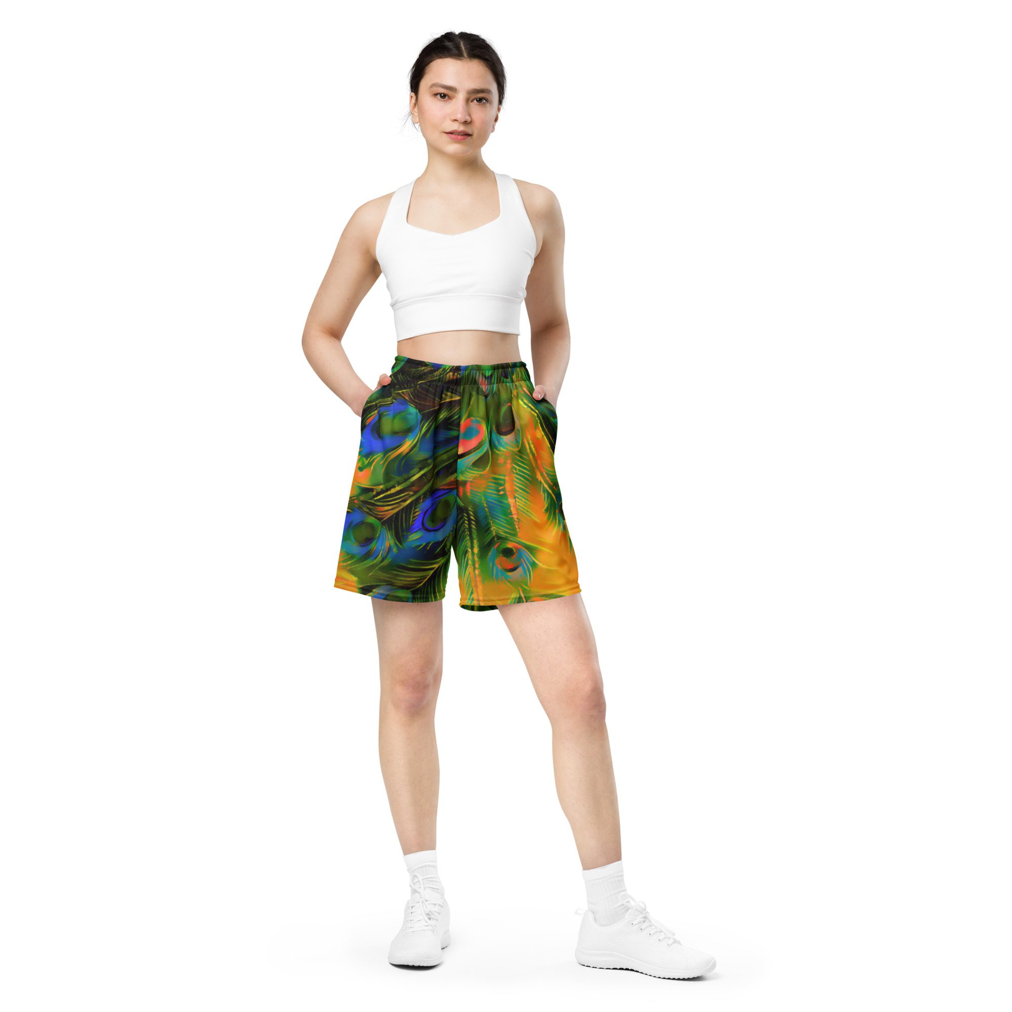 Peacock Heatwave – Unisex Mesh Shorts - Image 5