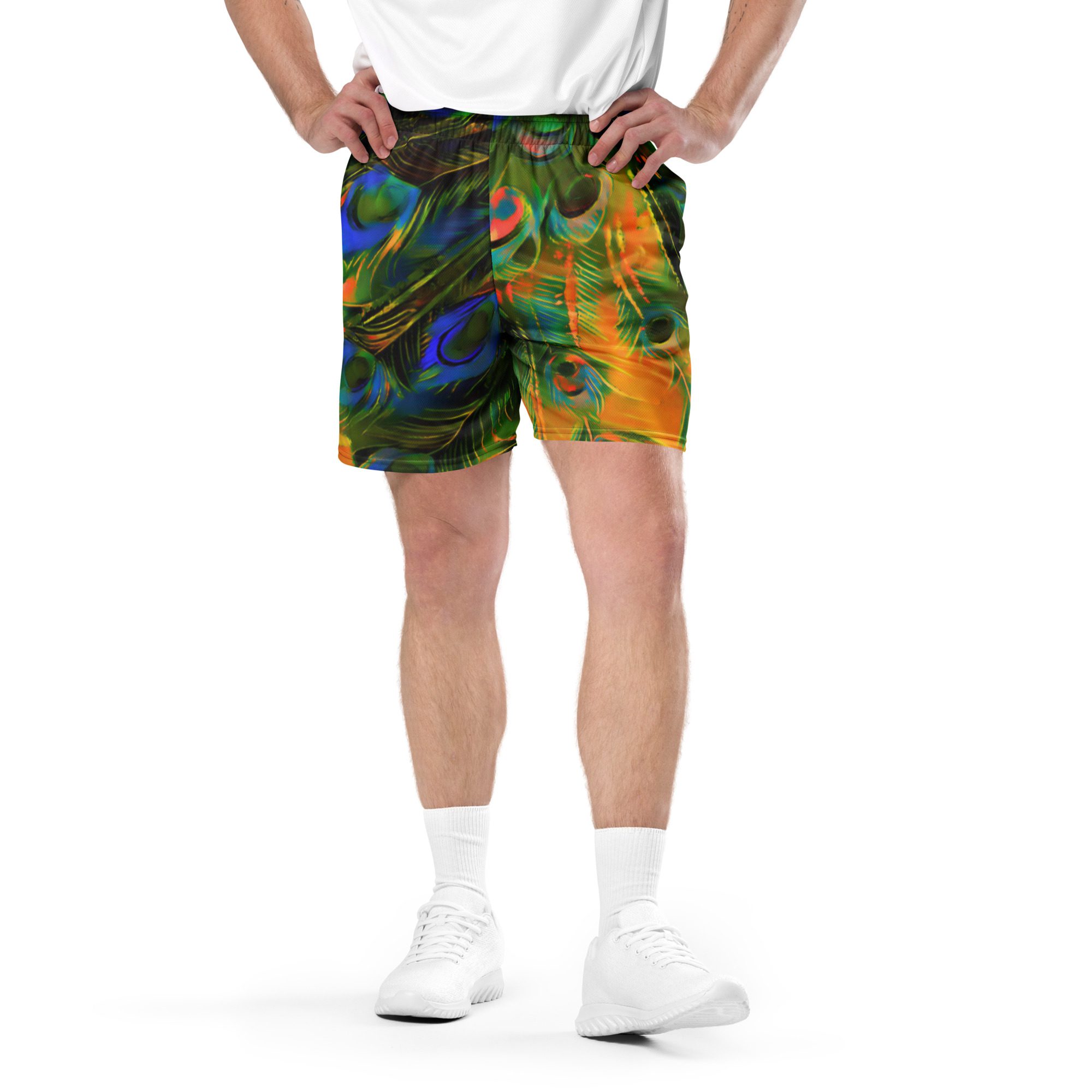 Peacock Heatwave – Unisex Mesh Shorts - Image 7