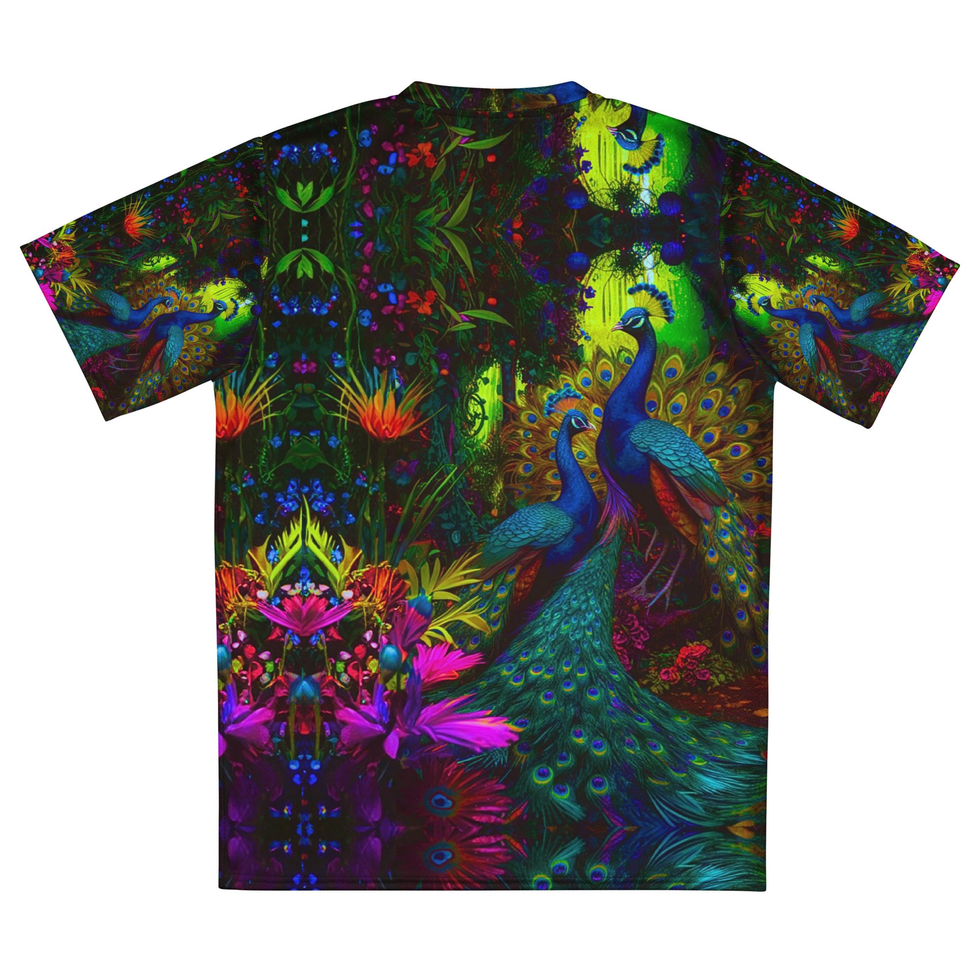 SG’s French Quarter’s Peacock Masquerade Garden – Recycled Unisex Sports Jersey - Image 16