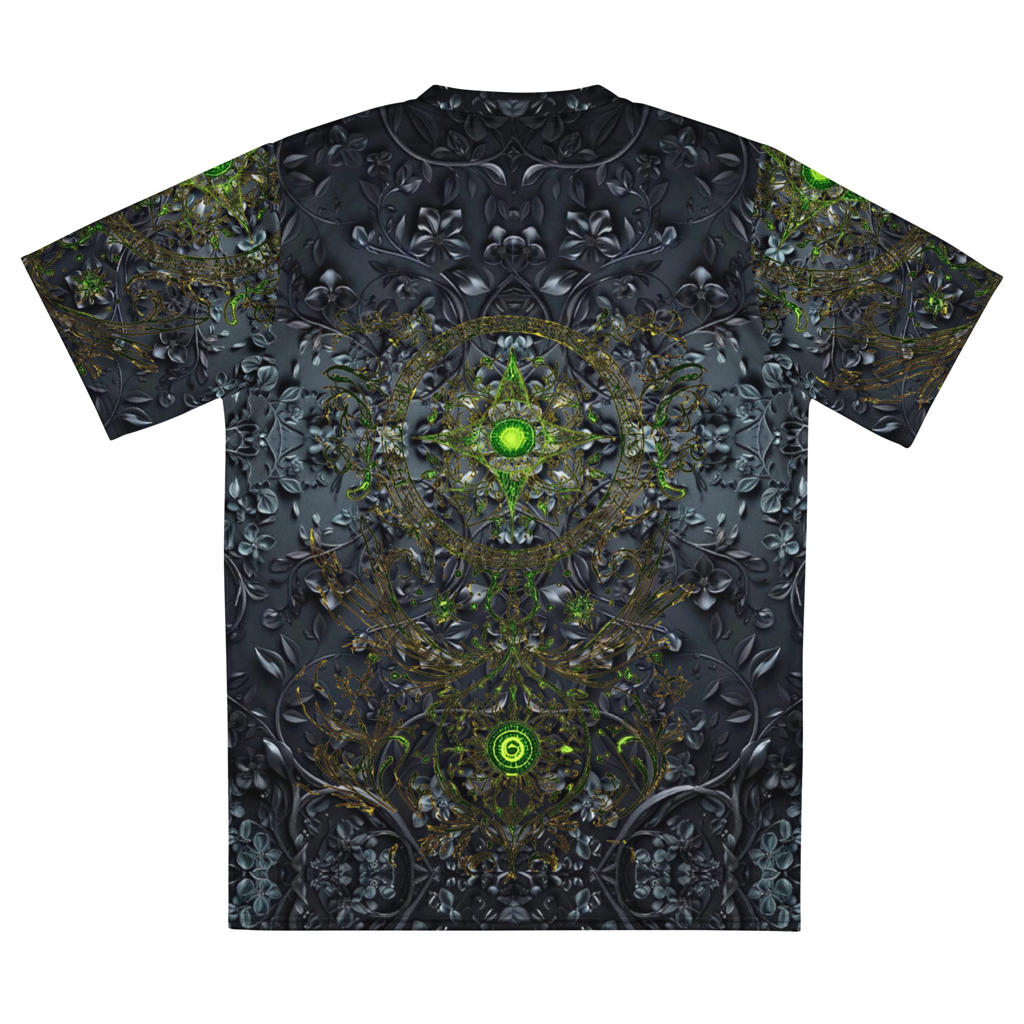 The Moss’s Emerald Pulse Locked in Midnight Stone — Recycled Unisex Sports Jersey - Image 20
