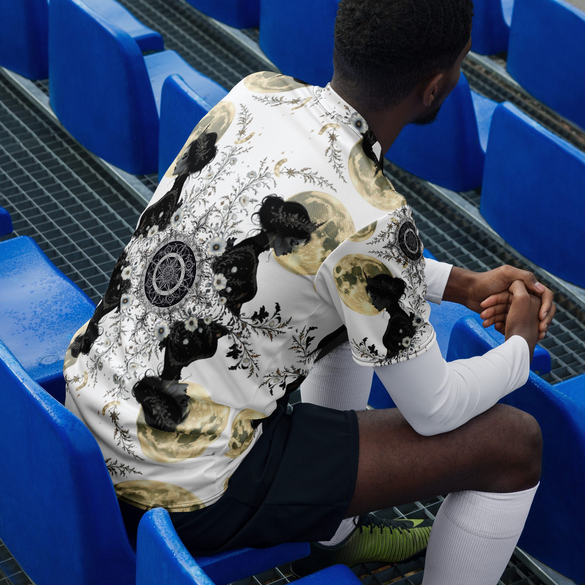 The Moonbound Scholars of the Pale Old Script — Recycled Unisex Sports Jersey - Image 9