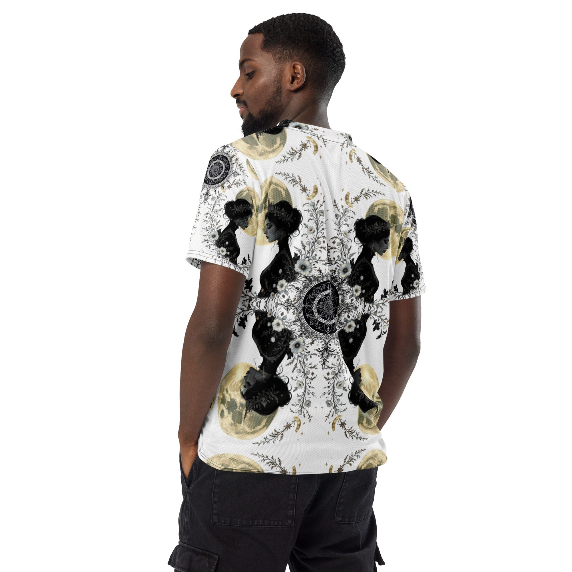 The Moonbound Scholars of the Pale Old Script — Recycled Unisex Sports Jersey - Image 6