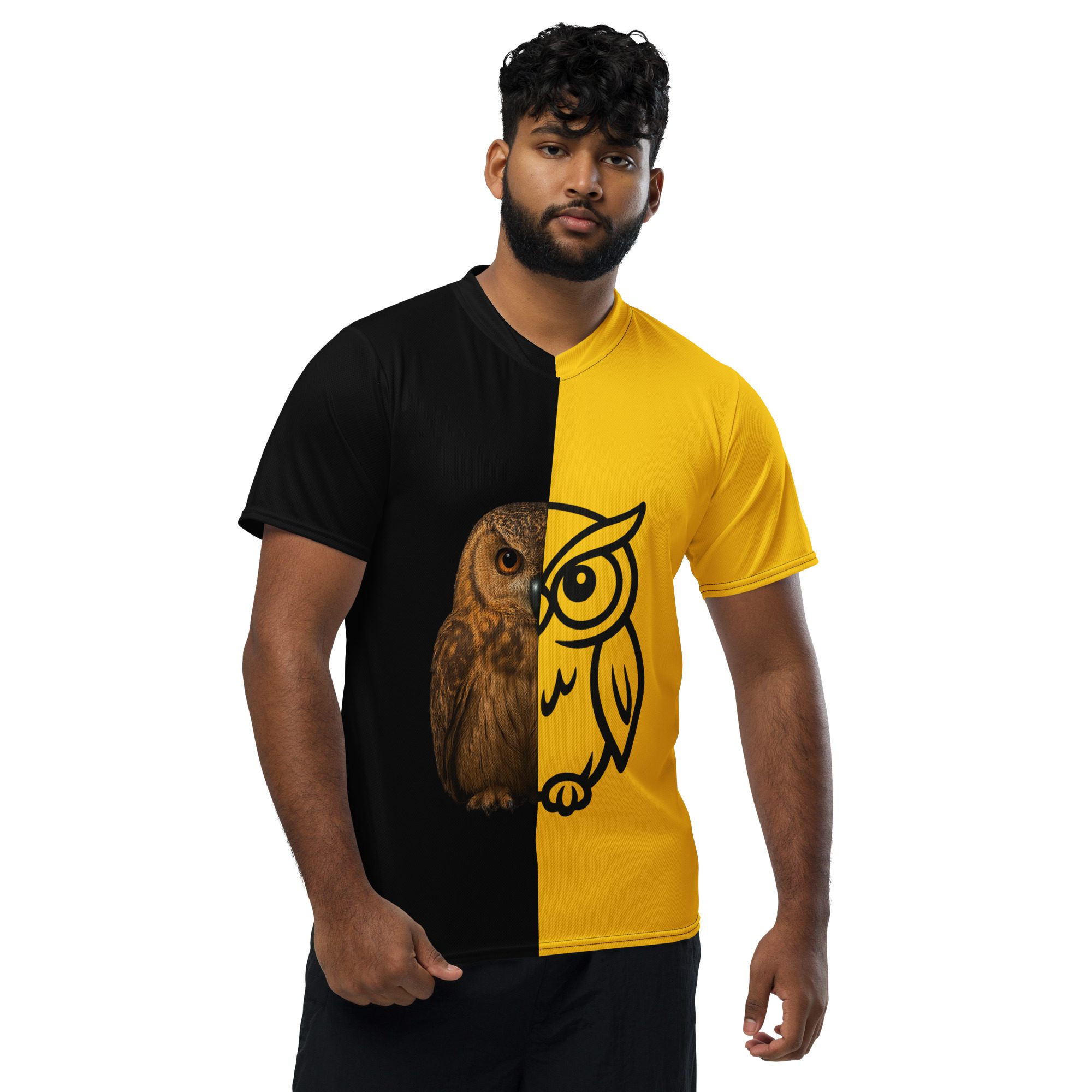Owl & SPLATTIO Letters Graphic Unisex T-Shirt - Image 4