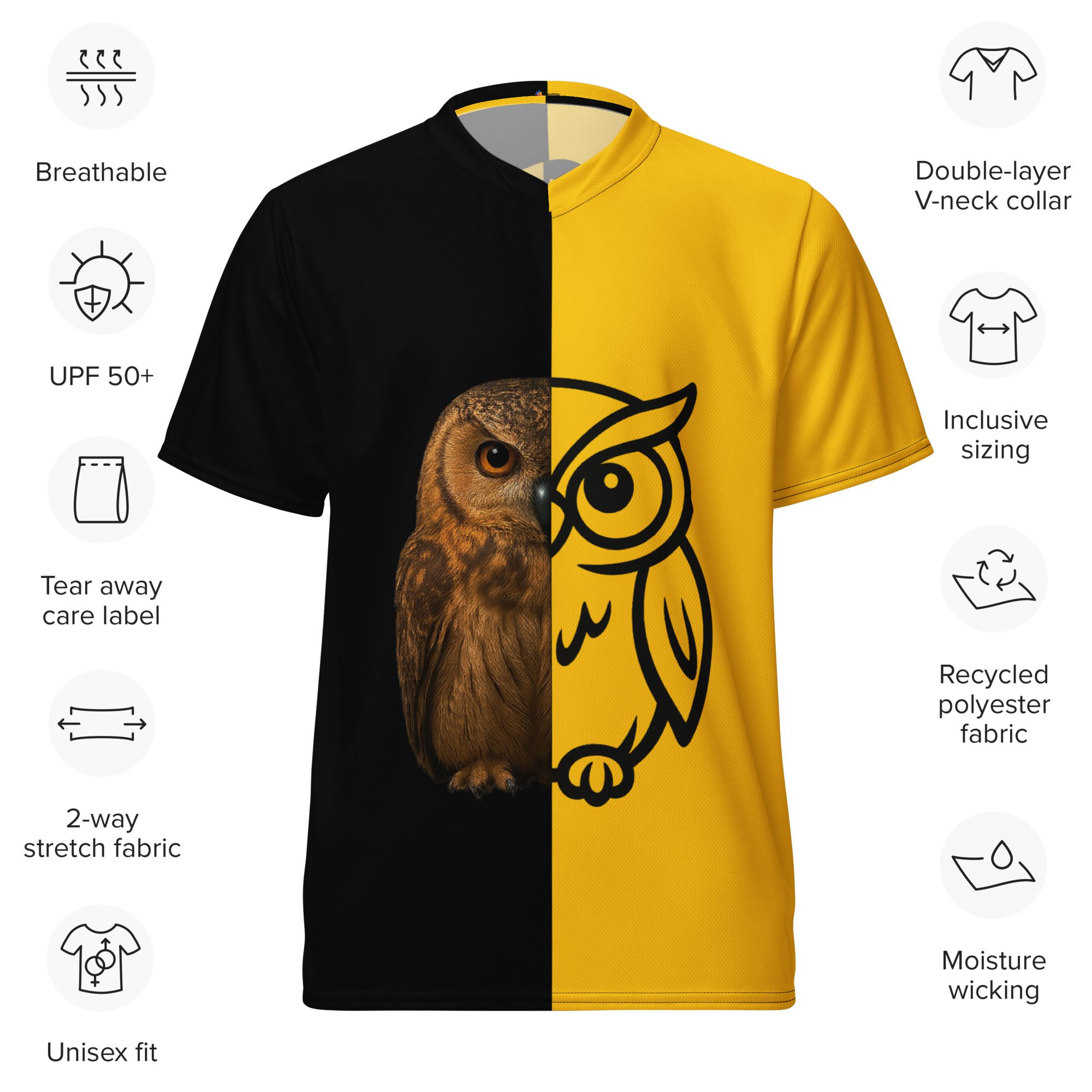 Owl & SPLATTIO Letters Graphic Unisex T-Shirt - Image 11