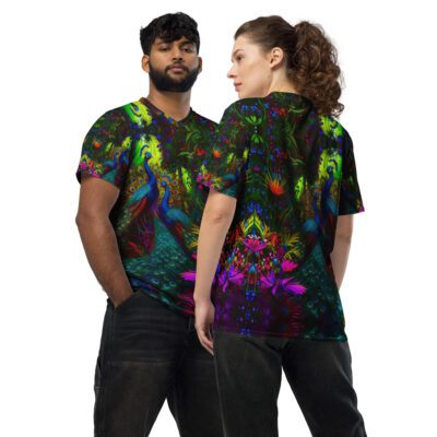 SG’s French Quarter’s Peacock Masquerade Garden – Recycled Unisex Sports Jersey