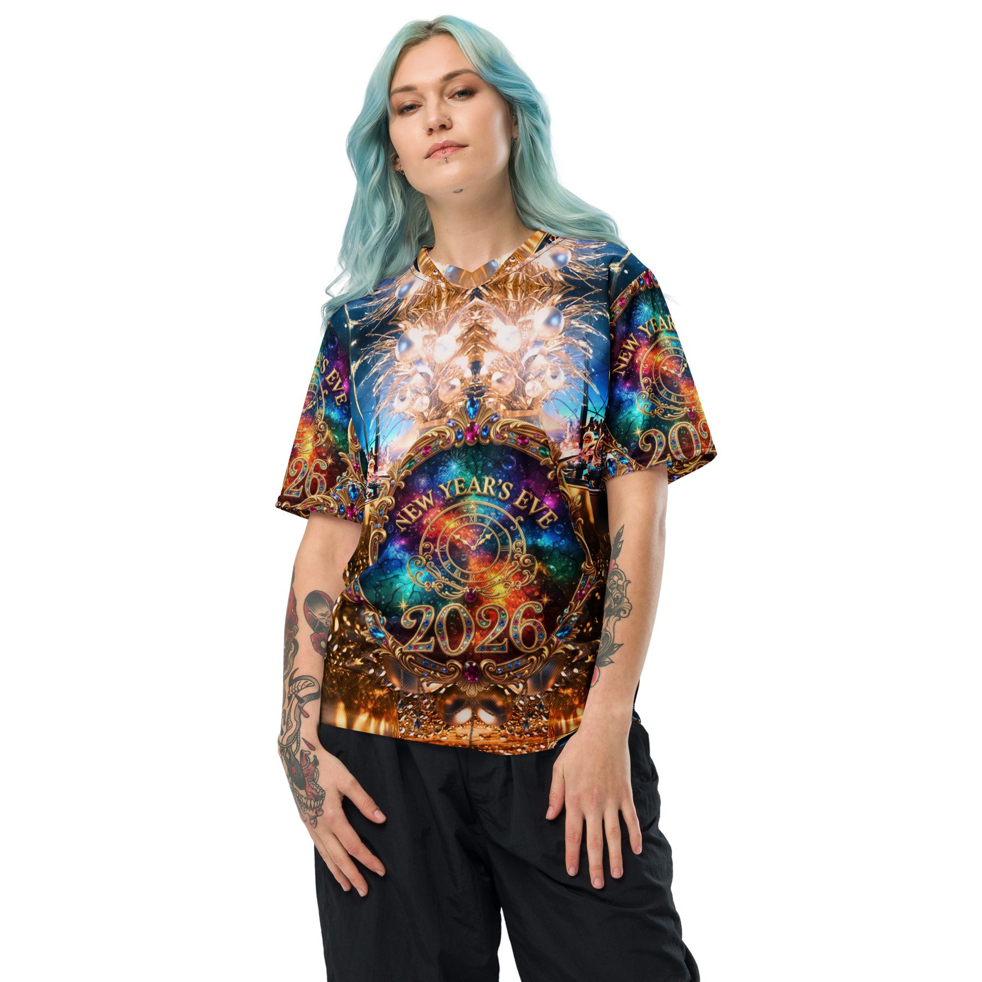 Stardust’s Radiant Midnight Crown 2026 – Recycled Unisex Sports Jersey - Image 2