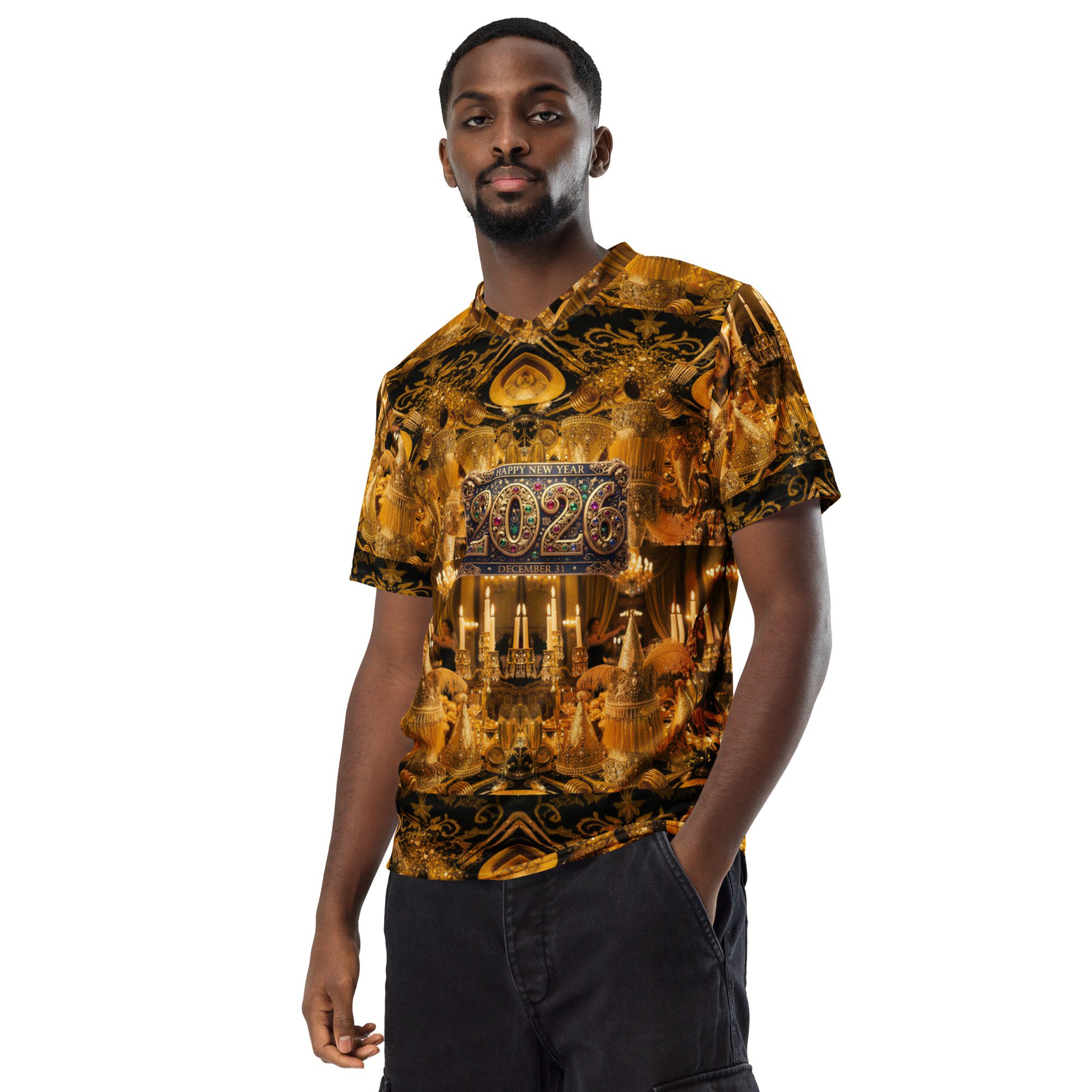 New Year’s Eve Gilded Masquerade of 2026 – Recycled Unisex Sports Jersey - Image 6