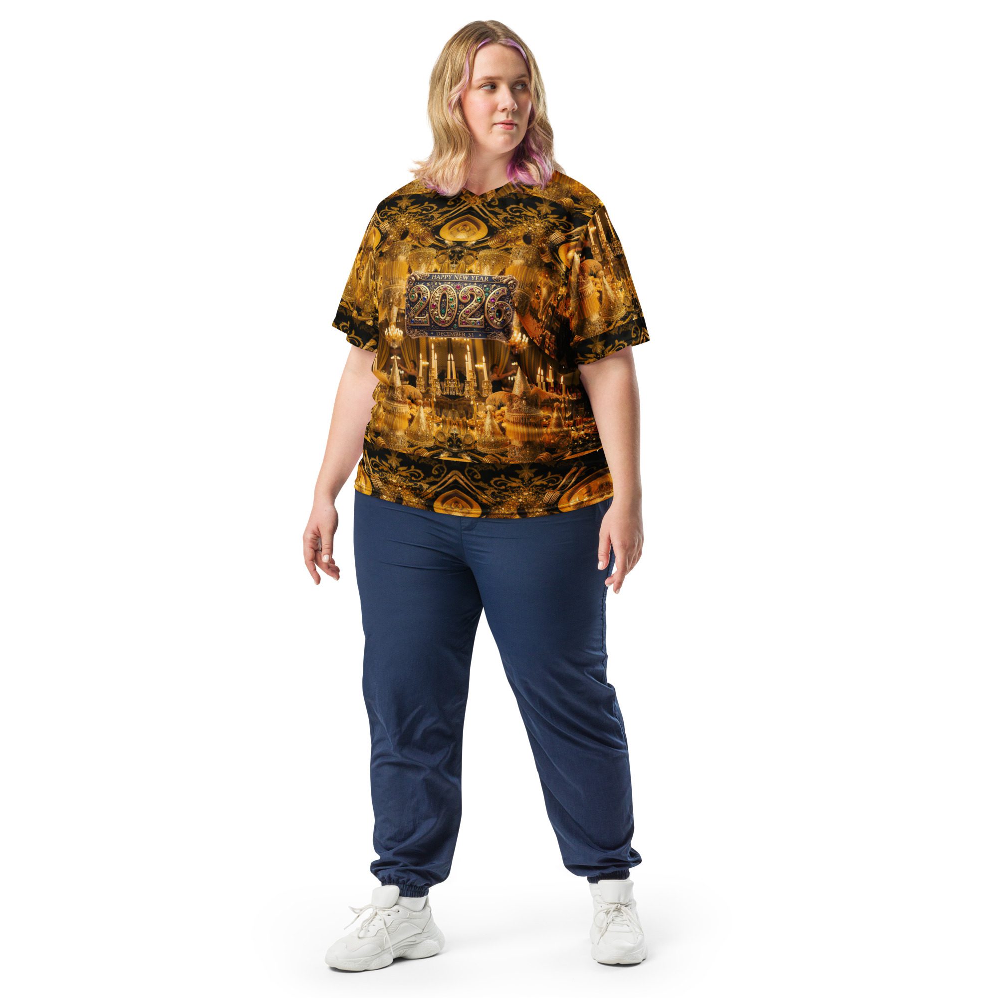 New Year’s Eve Gilded Masquerade of 2026 – Recycled Unisex Sports Jersey - Image 2