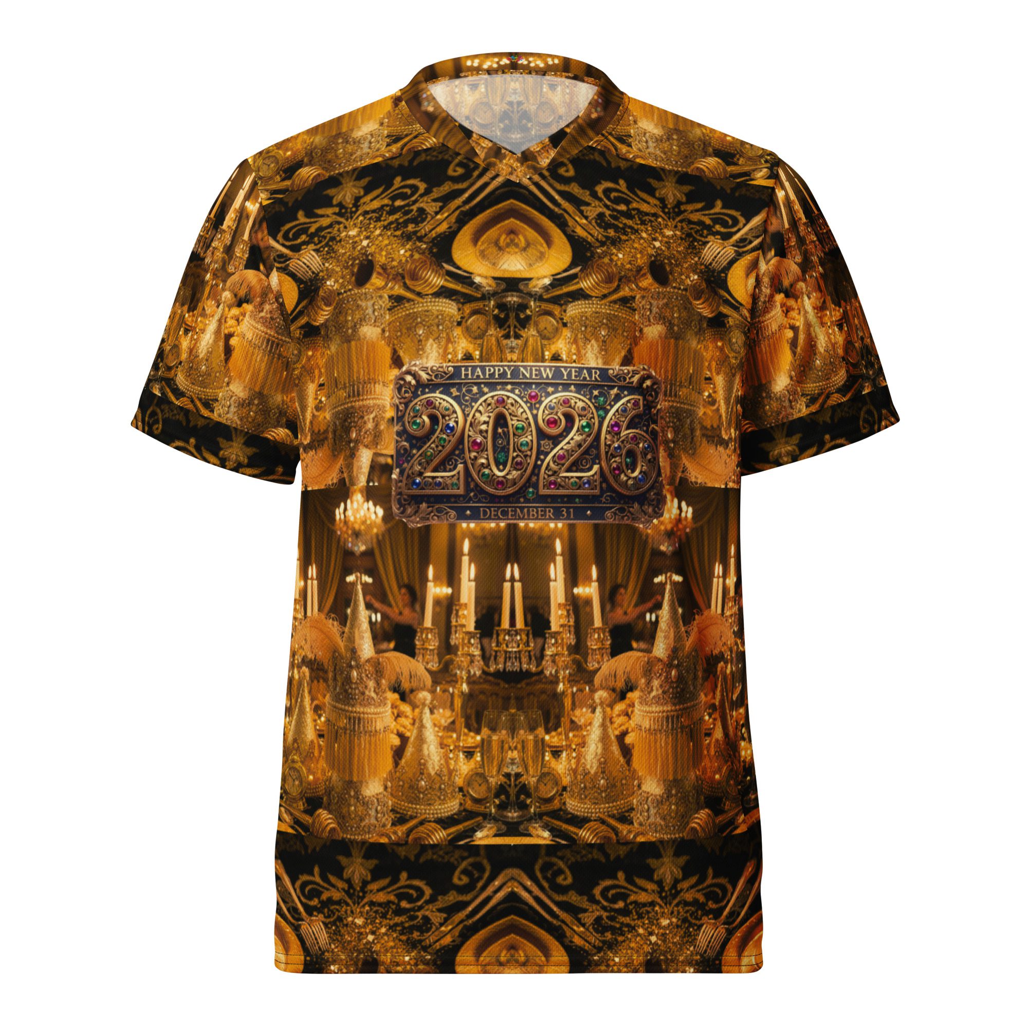 New Year’s Eve Gilded Masquerade of 2026 – Recycled Unisex Sports Jersey - Image 8