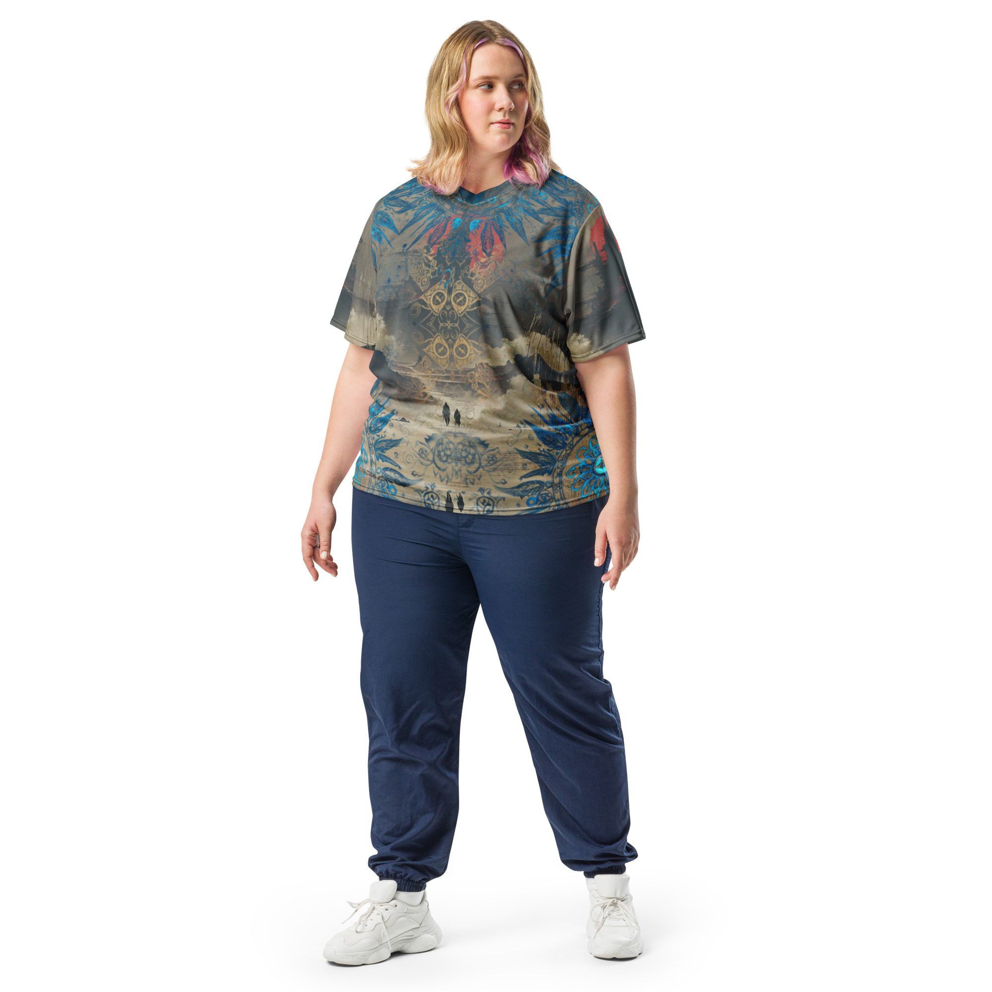 The Pilgrimage Between Worlds — Recycled Unisex Sports Jersey - Image 5