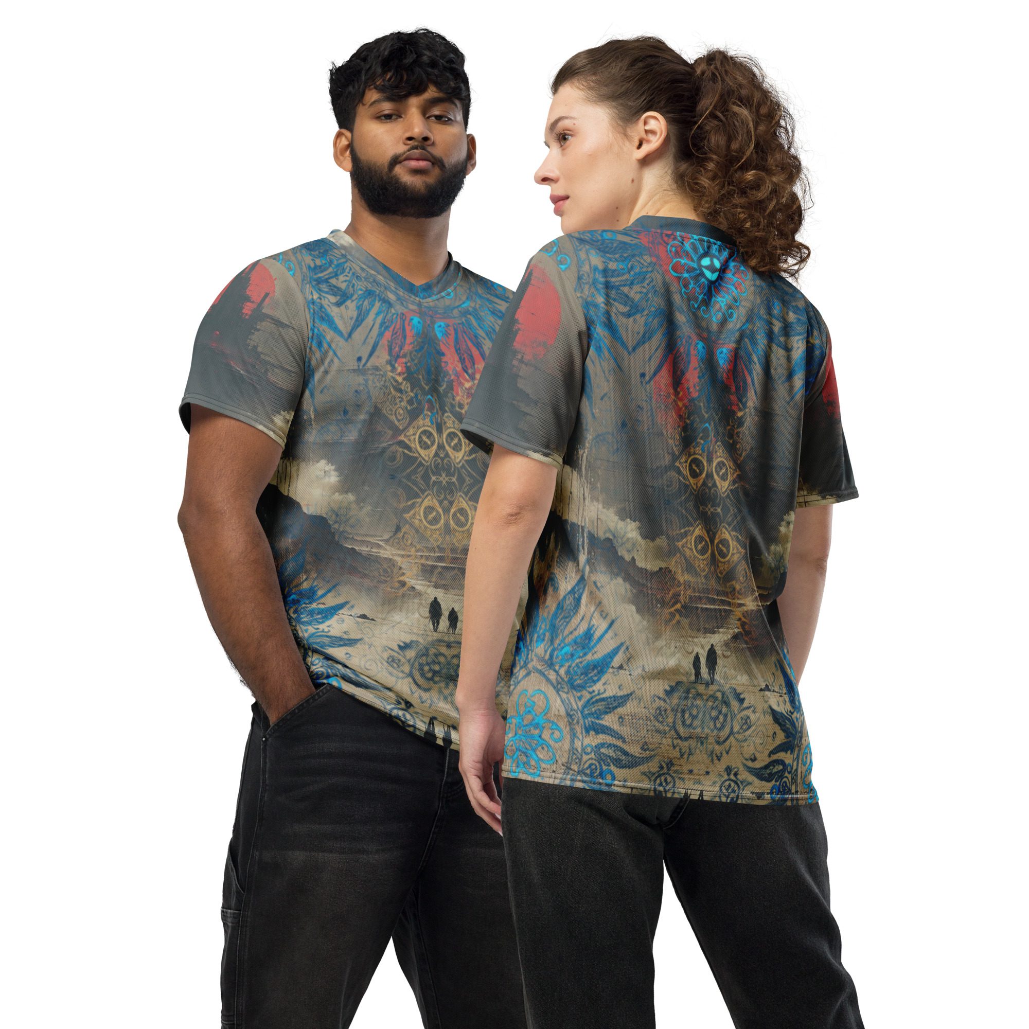 The Pilgrimage Between Worlds — Recycled Unisex Sports Jersey - Image 11