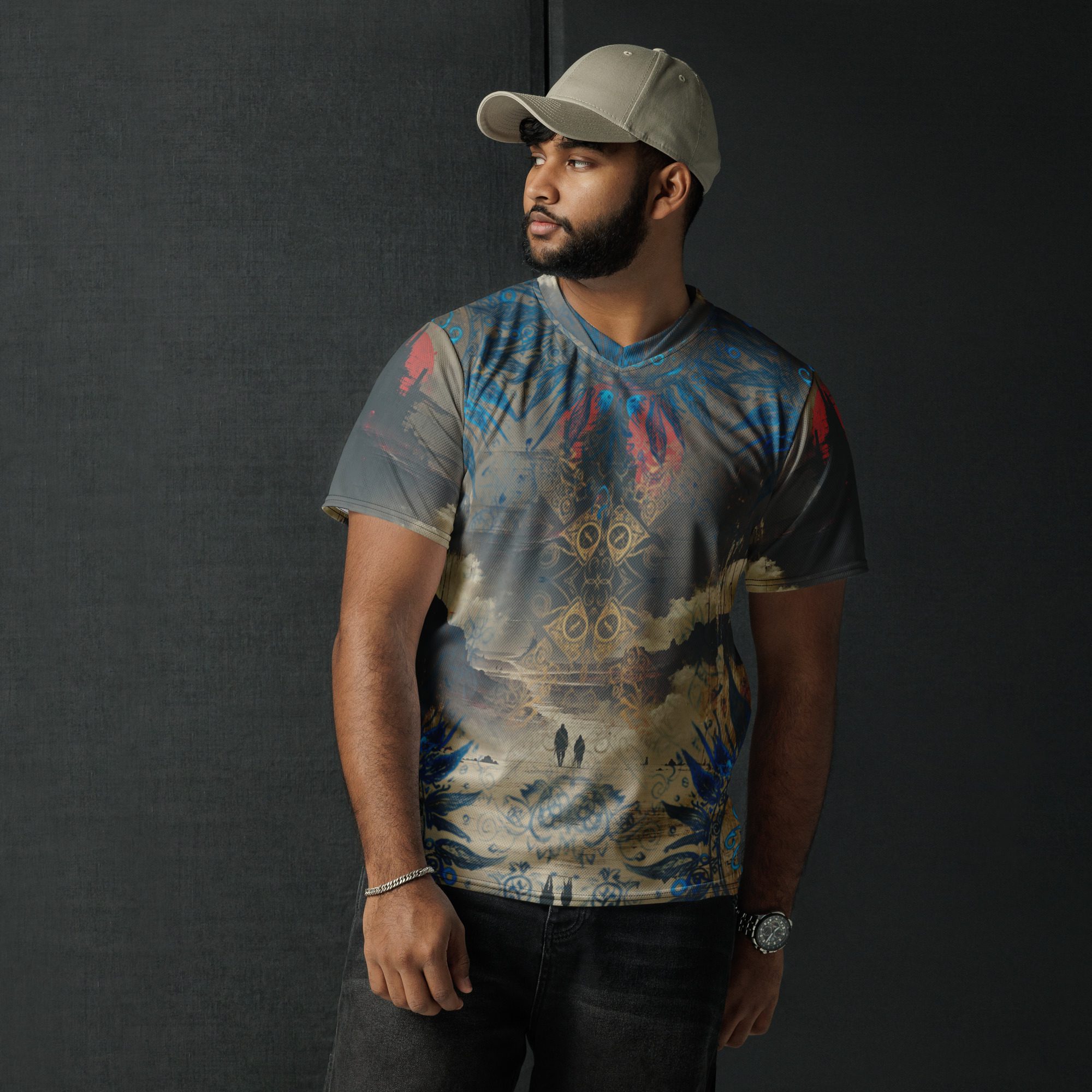 The Pilgrimage Between Worlds — Recycled Unisex Sports Jersey - Image 12