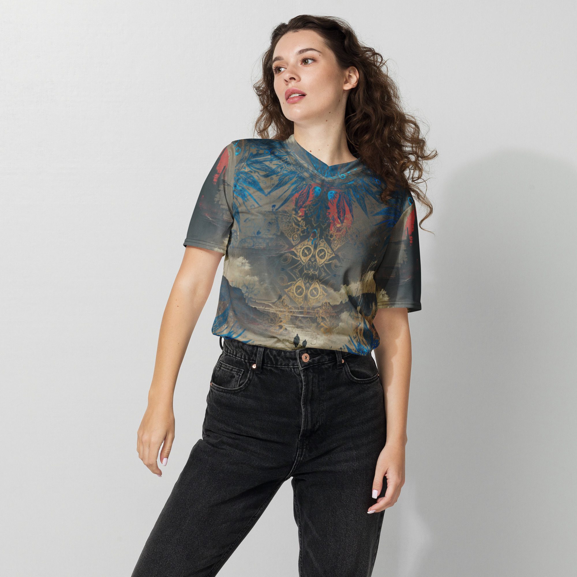 The Pilgrimage Between Worlds — Recycled Unisex Sports Jersey - Image 13