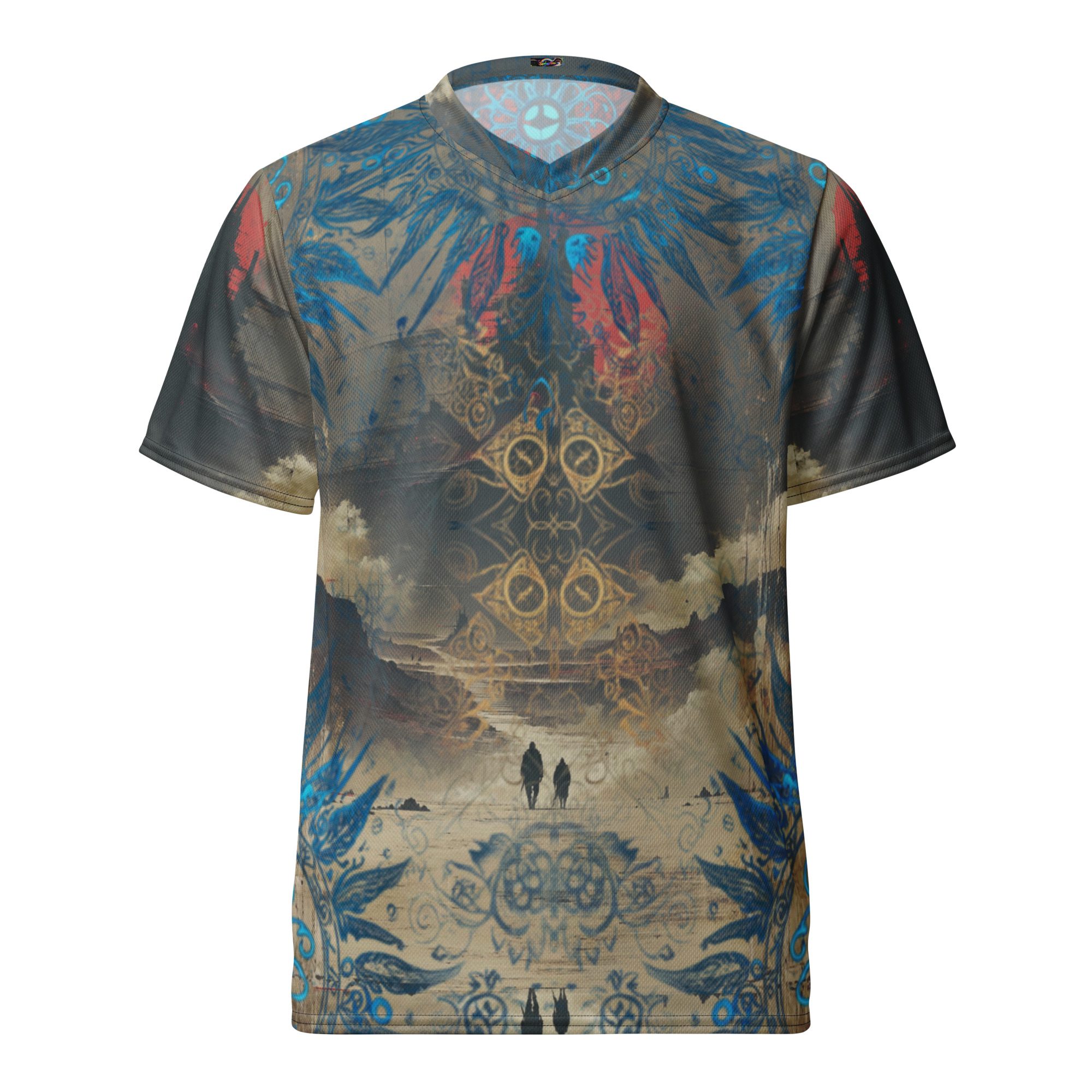 The Pilgrimage Between Worlds — Recycled Unisex Sports Jersey - Image 9