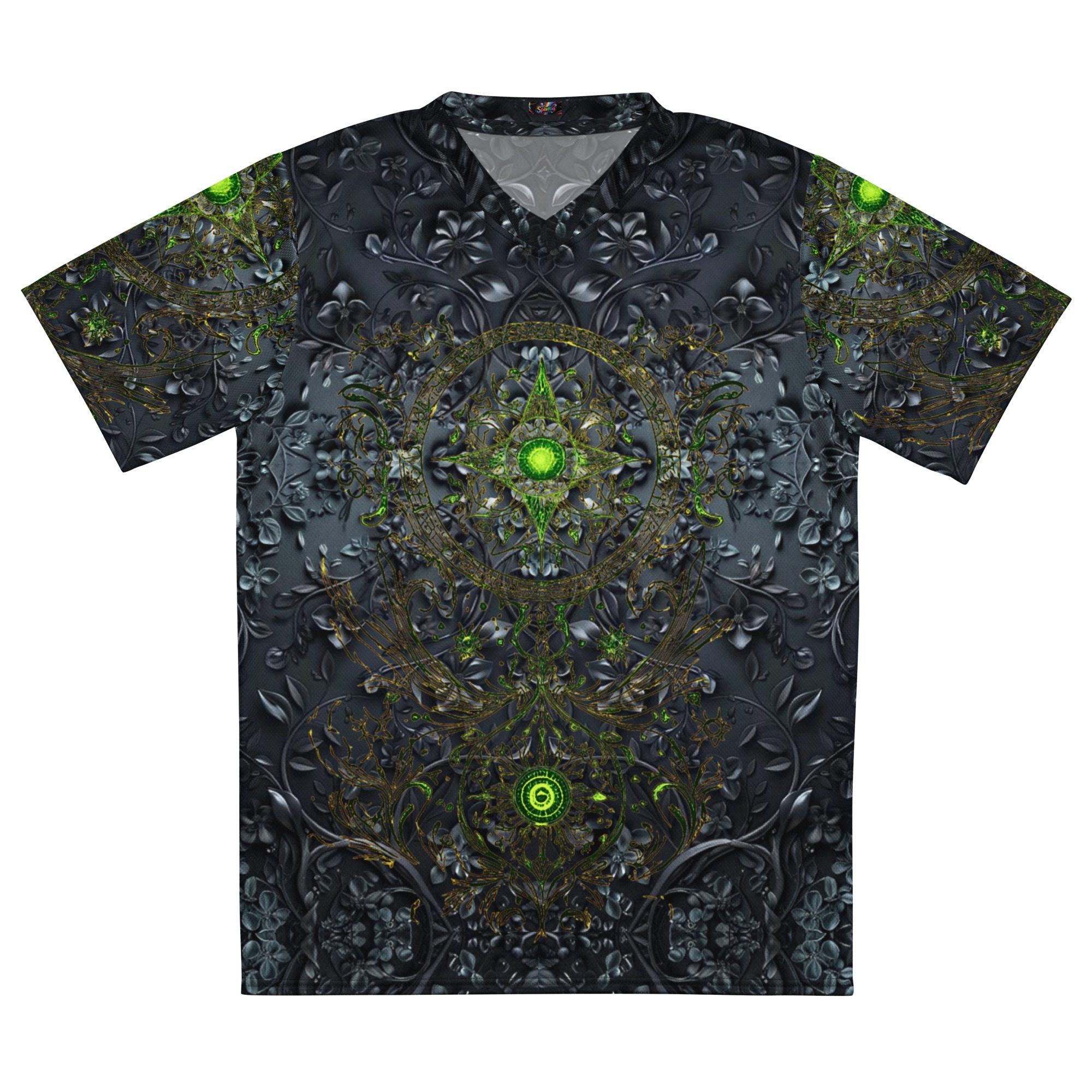The Moss’s Emerald Pulse Locked in Midnight Stone — Recycled Unisex Sports Jersey - Image 19
