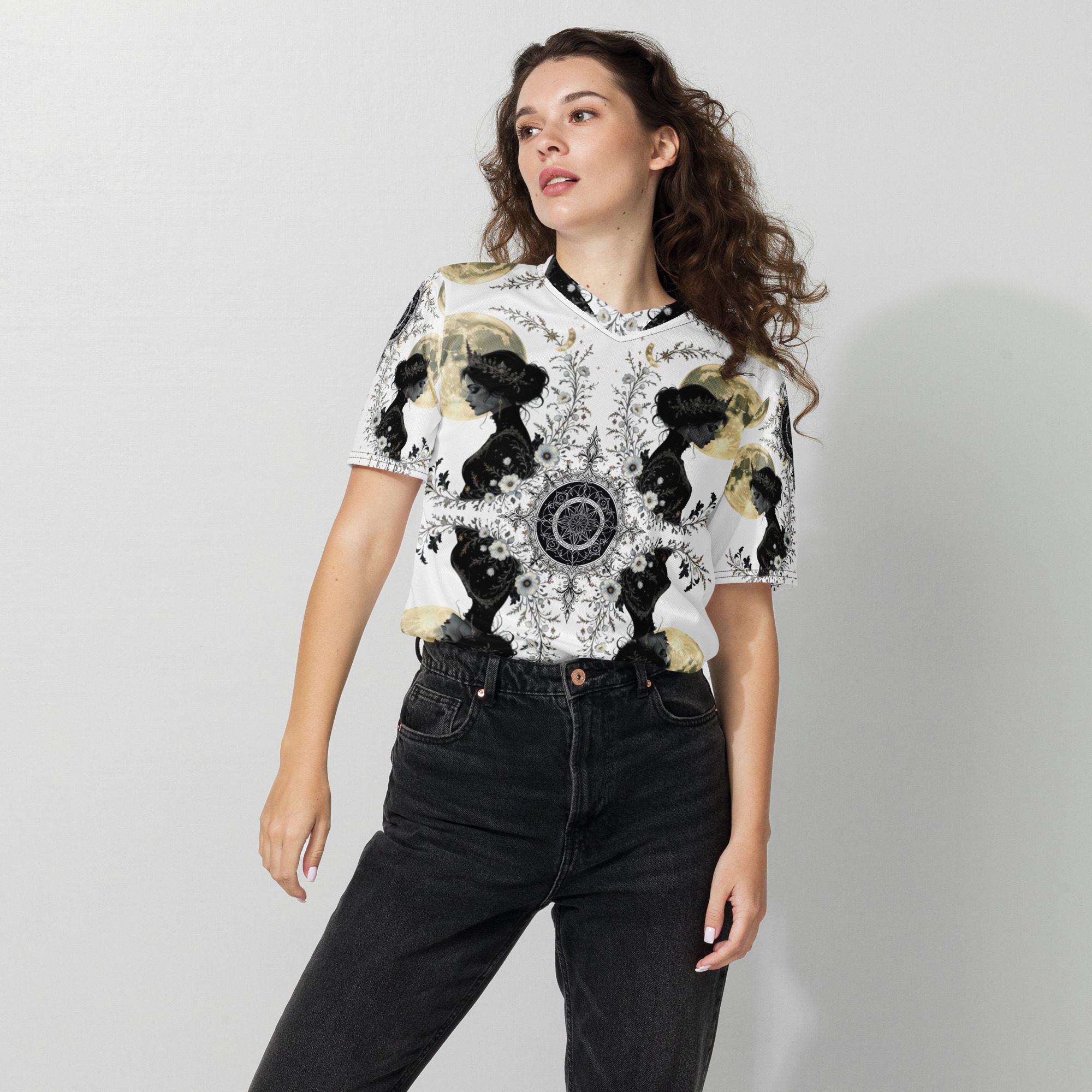 The Moonbound Scholars of the Pale Old Script — Recycled Unisex Sports Jersey