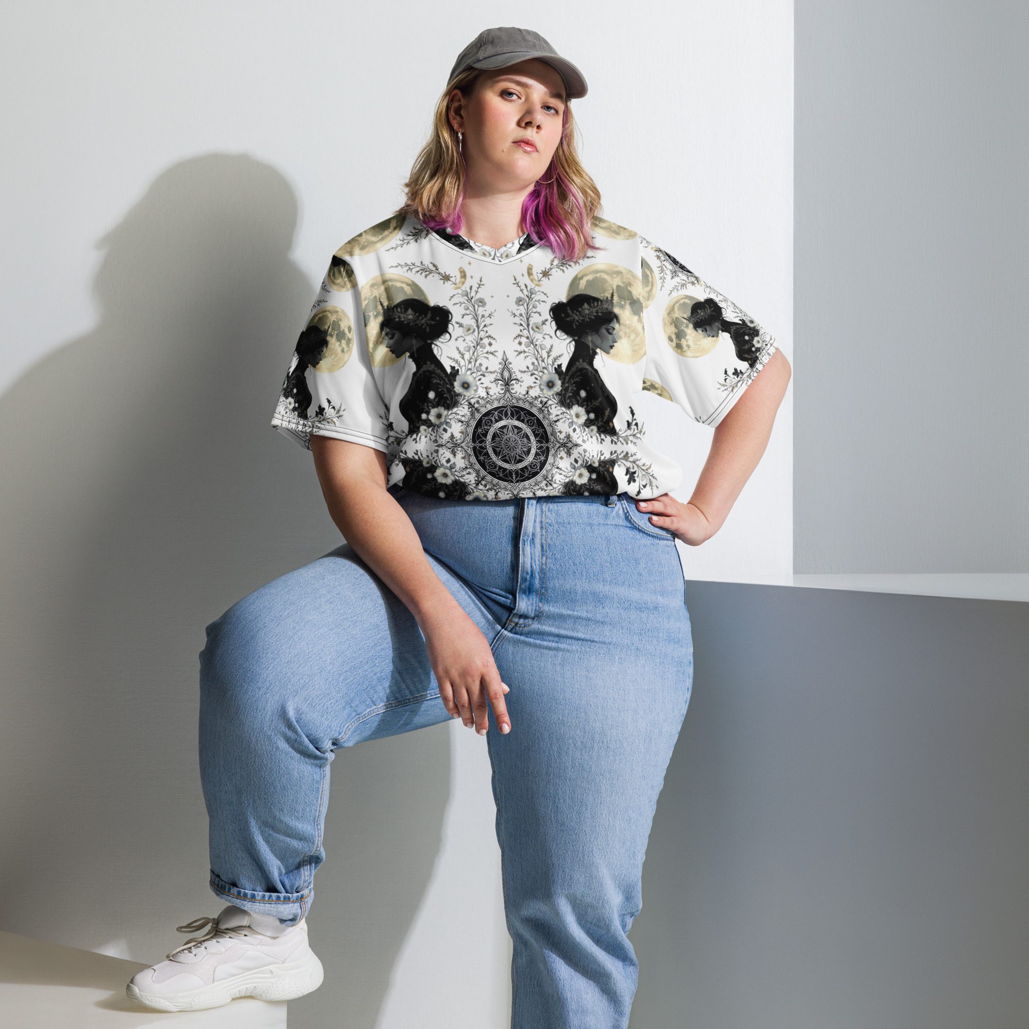 The Moonbound Scholars of the Pale Old Script — Recycled Unisex Sports Jersey - Image 11