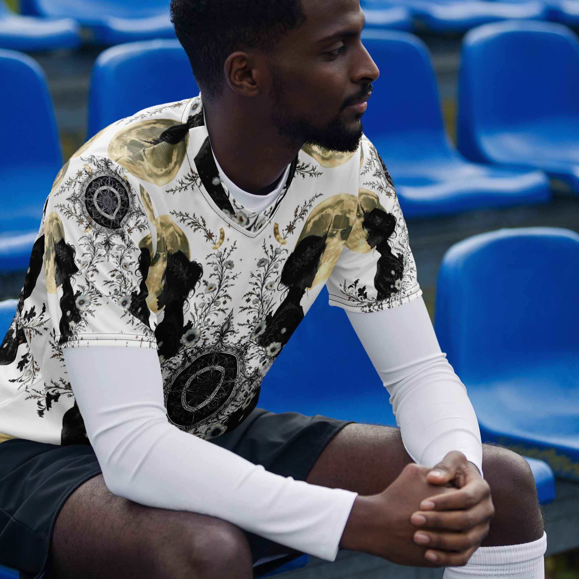 The Moonbound Scholars of the Pale Old Script — Recycled Unisex Sports Jersey - Image 8