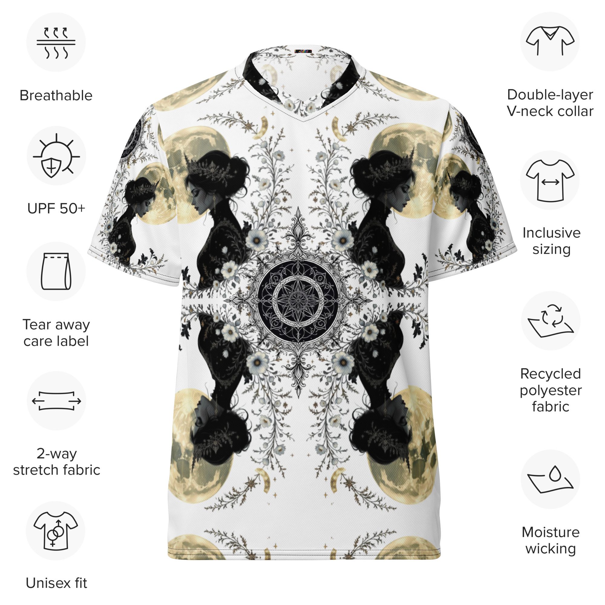 The Moonbound Scholars of the Pale Old Script — Recycled Unisex Sports Jersey - Image 14