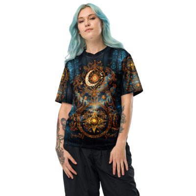 The Celestial Manuscript Sealed in Shadow — All-Over Print Recycled Unisex Sports Jersey