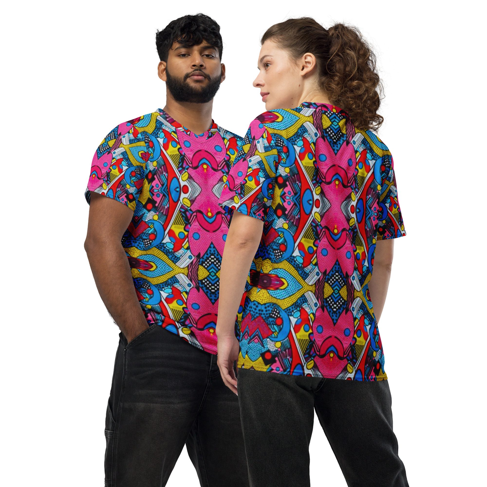 Pixel Pop Fever — All-Over Print Recycled Unisex Sports Jersey