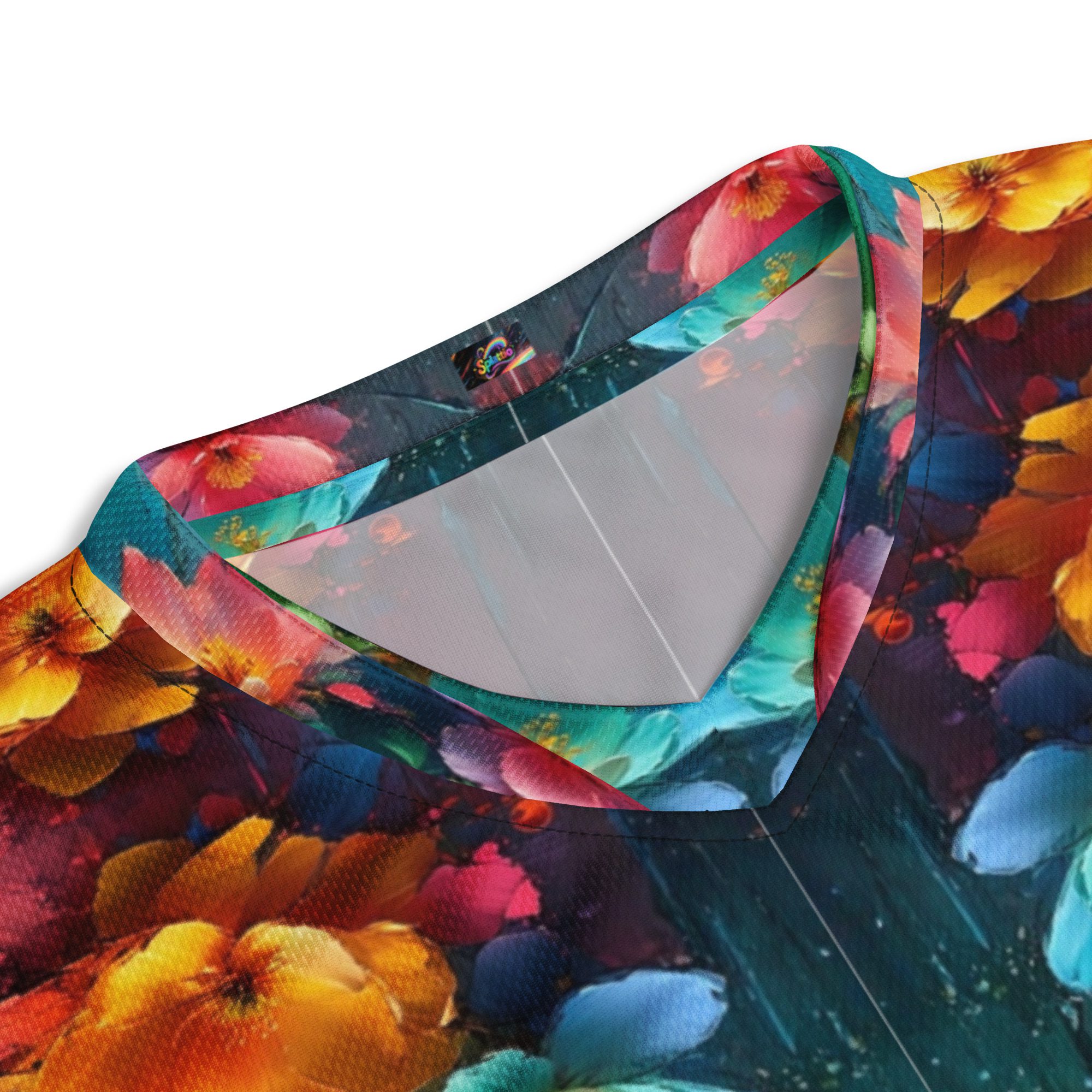 Wildheart’s Starlit Petals of the Vivid Unicorn Realm – Recycled Unisex Sports Jersey - Image 12