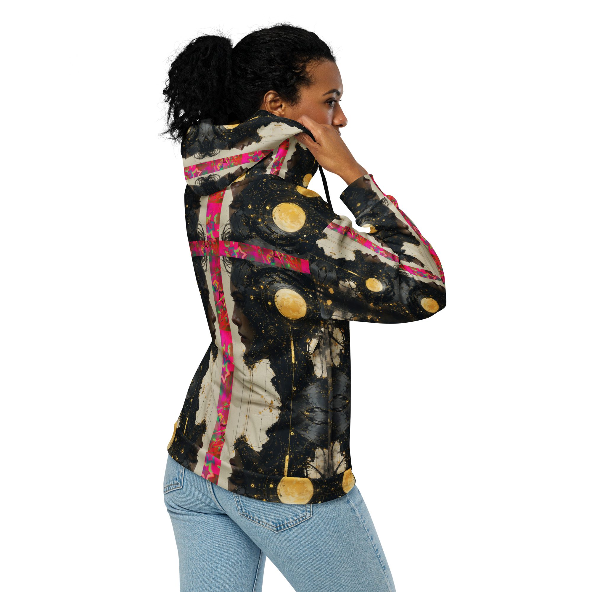 The Watchers Beneath Black Suns – All-Over Print Recycled Unisex Zip Hoodie - Image 5