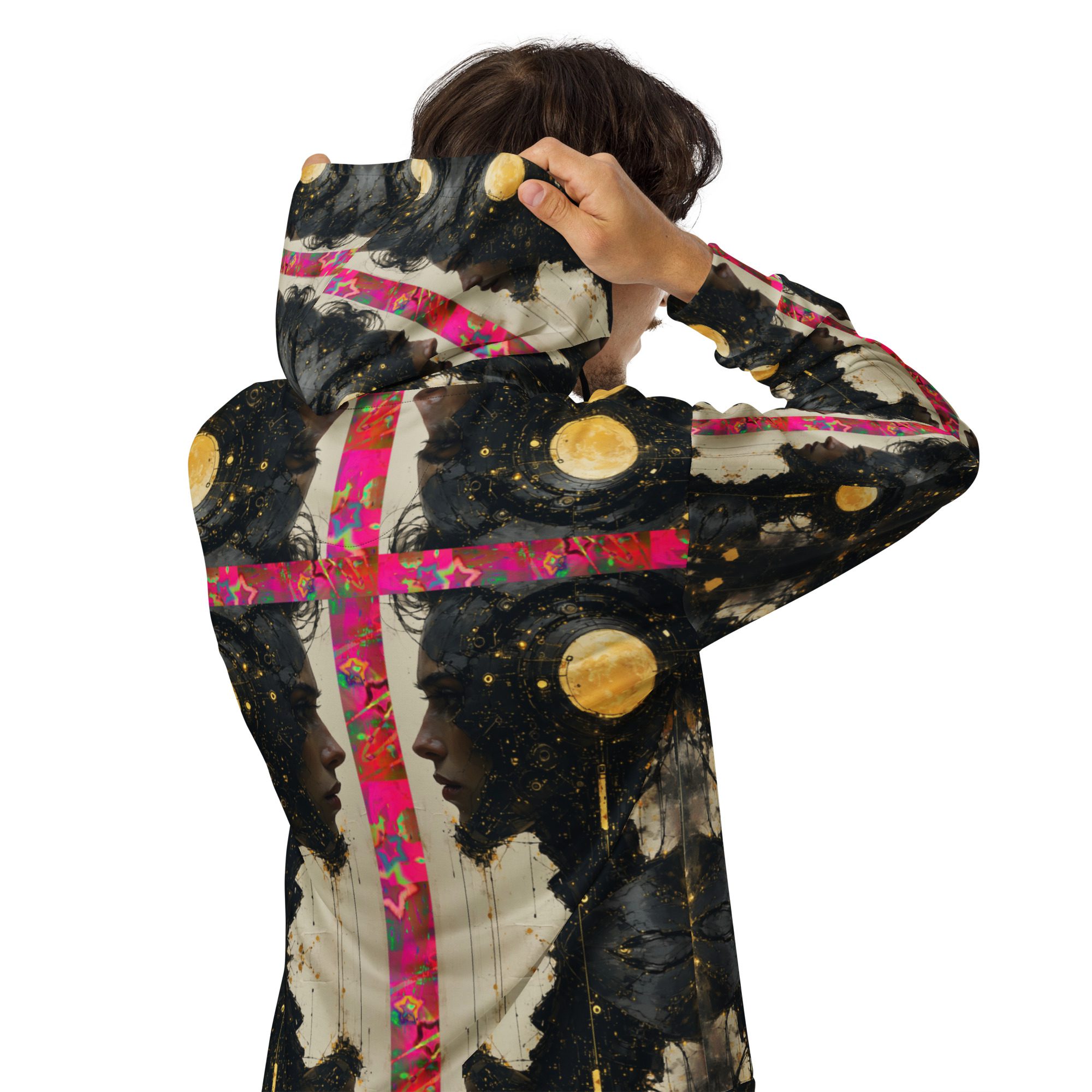 The Watchers Beneath Black Suns – All-Over Print Recycled Unisex Zip Hoodie - Image 3