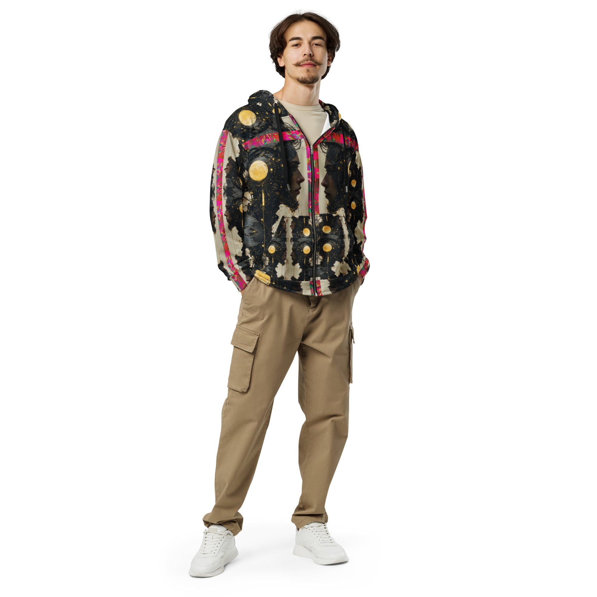 The Watchers Beneath Black Suns – All-Over Print Recycled Unisex Zip Hoodie