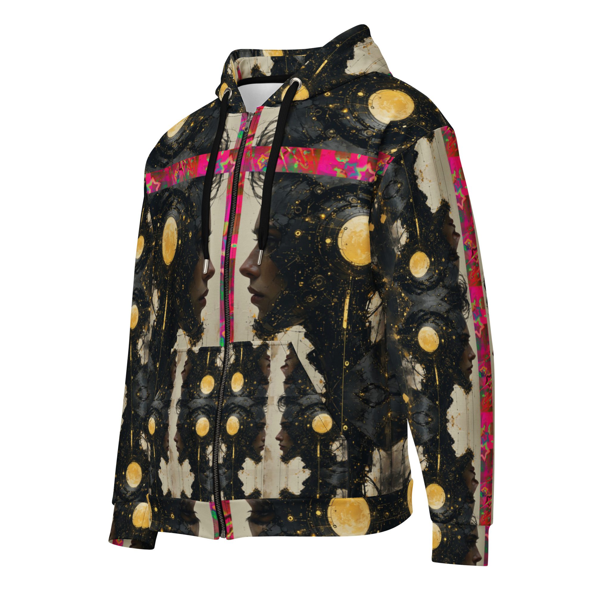 The Watchers Beneath Black Suns – All-Over Print Recycled Unisex Zip Hoodie - Image 6