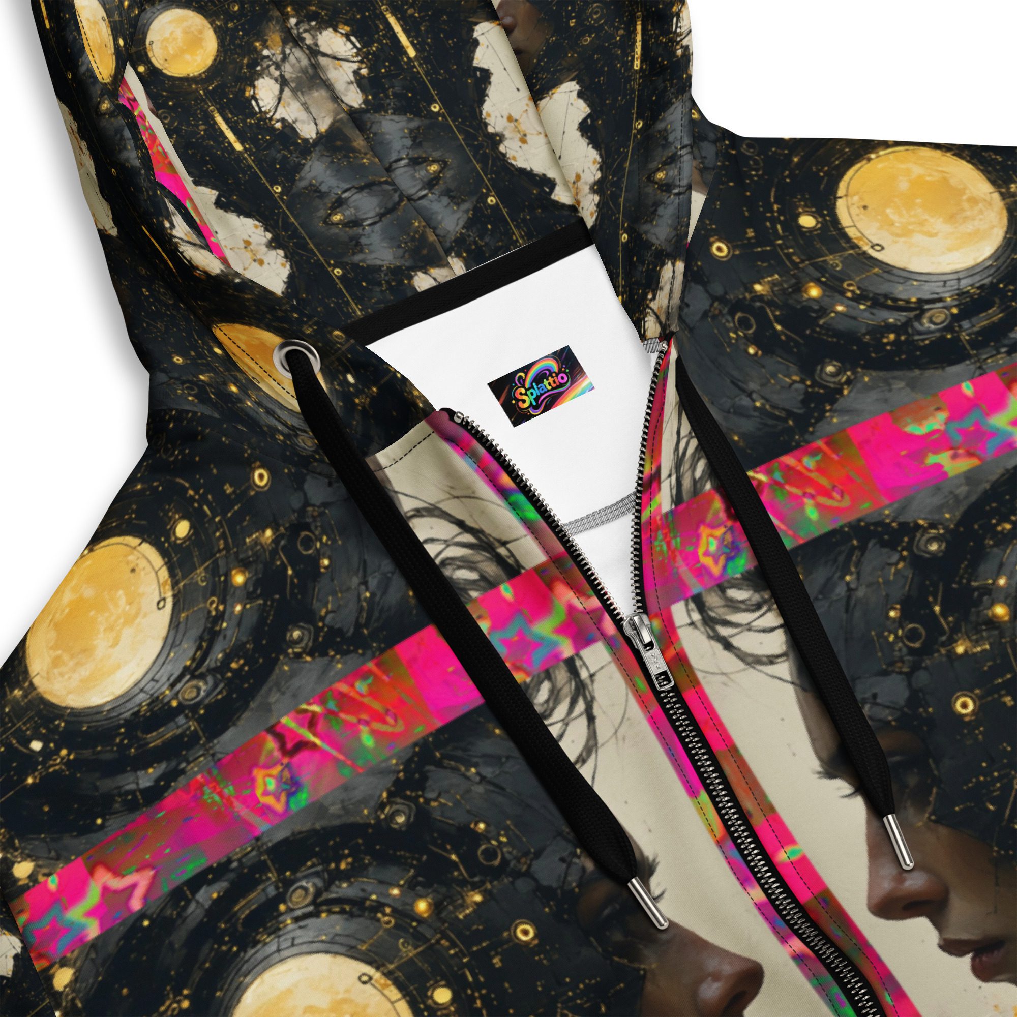 The Watchers Beneath Black Suns – All-Over Print Recycled Unisex Zip Hoodie - Image 11
