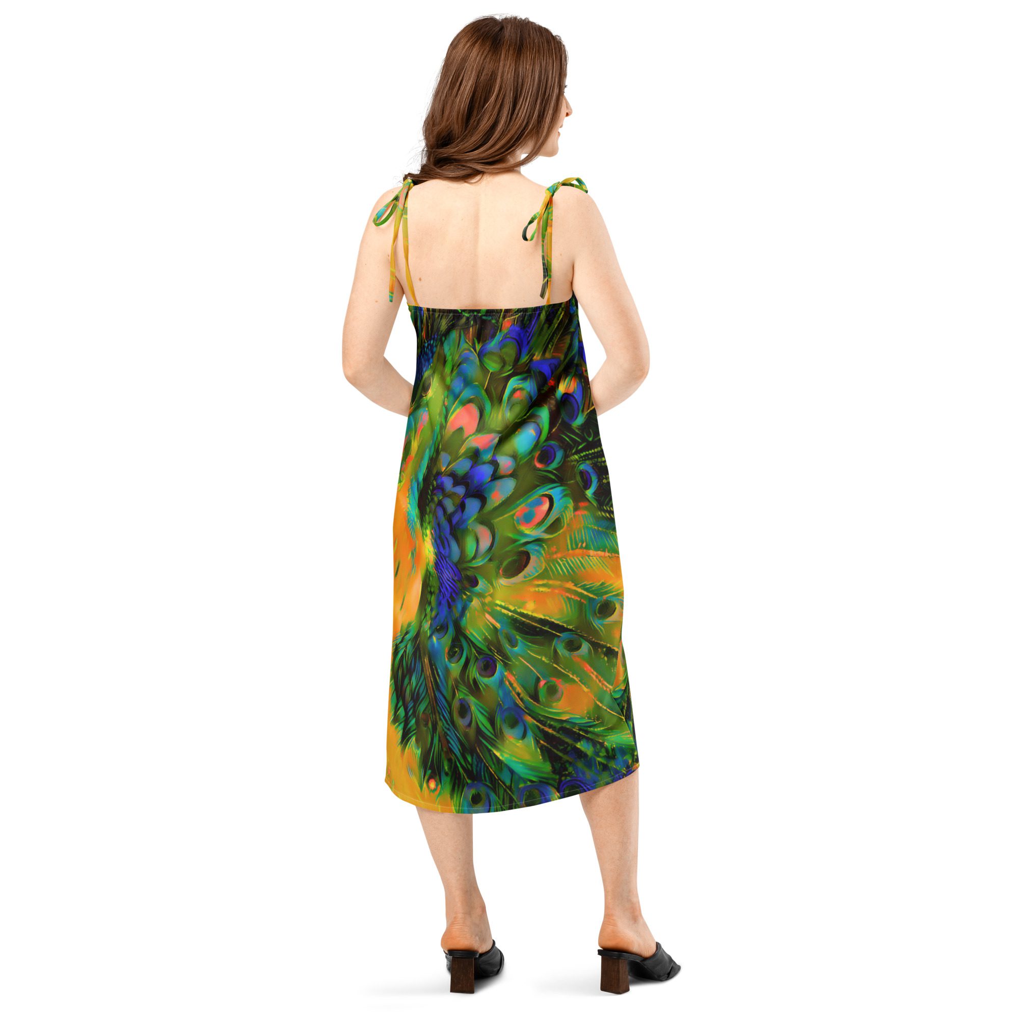 SG’s Mardi Gras’s Peacock of Bourbon Street – Tie-Strap Midi Dress - Image 5
