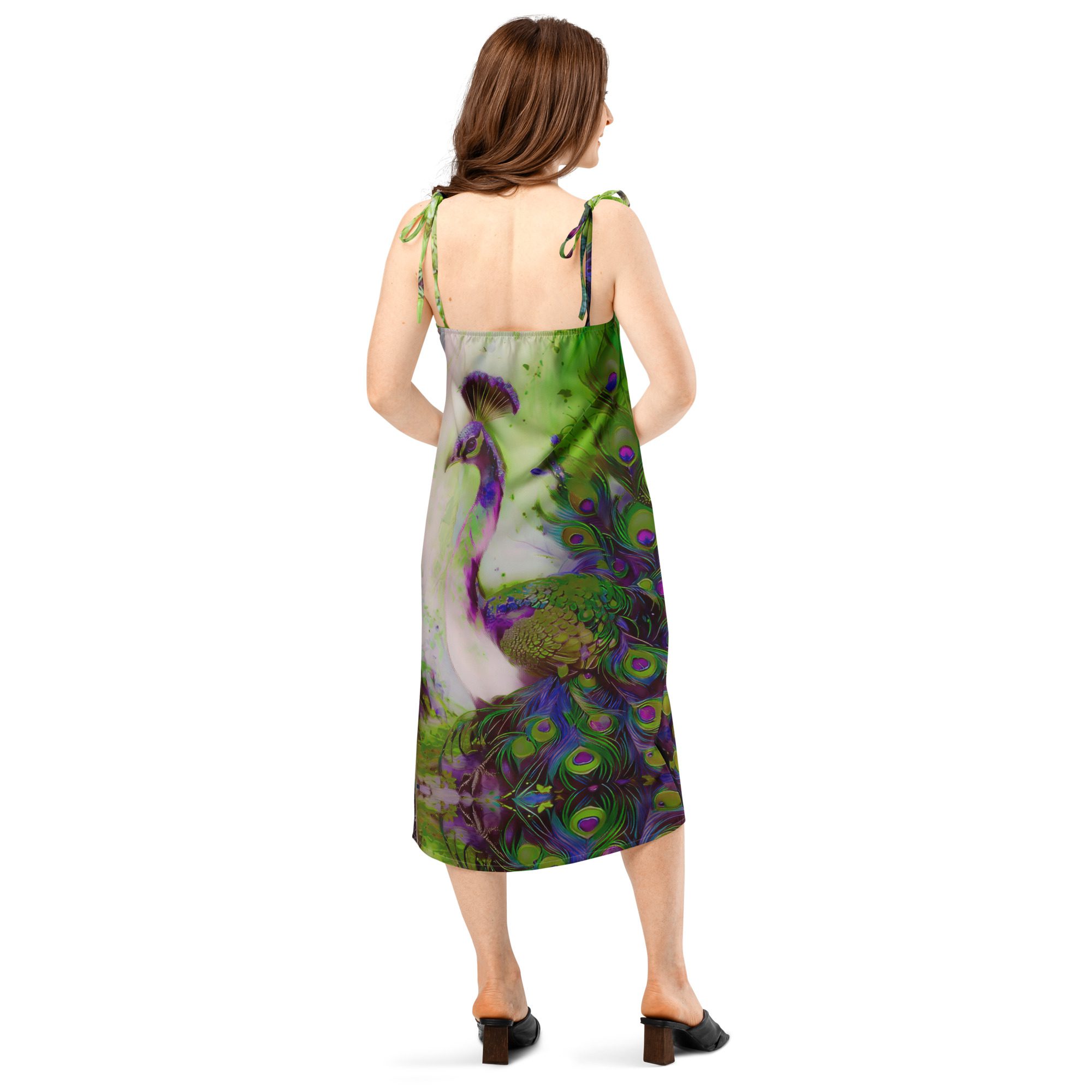 SG’s Royal Queen of Feathers Mardi Gras -Tie-Strap Midi Dress - Image 5