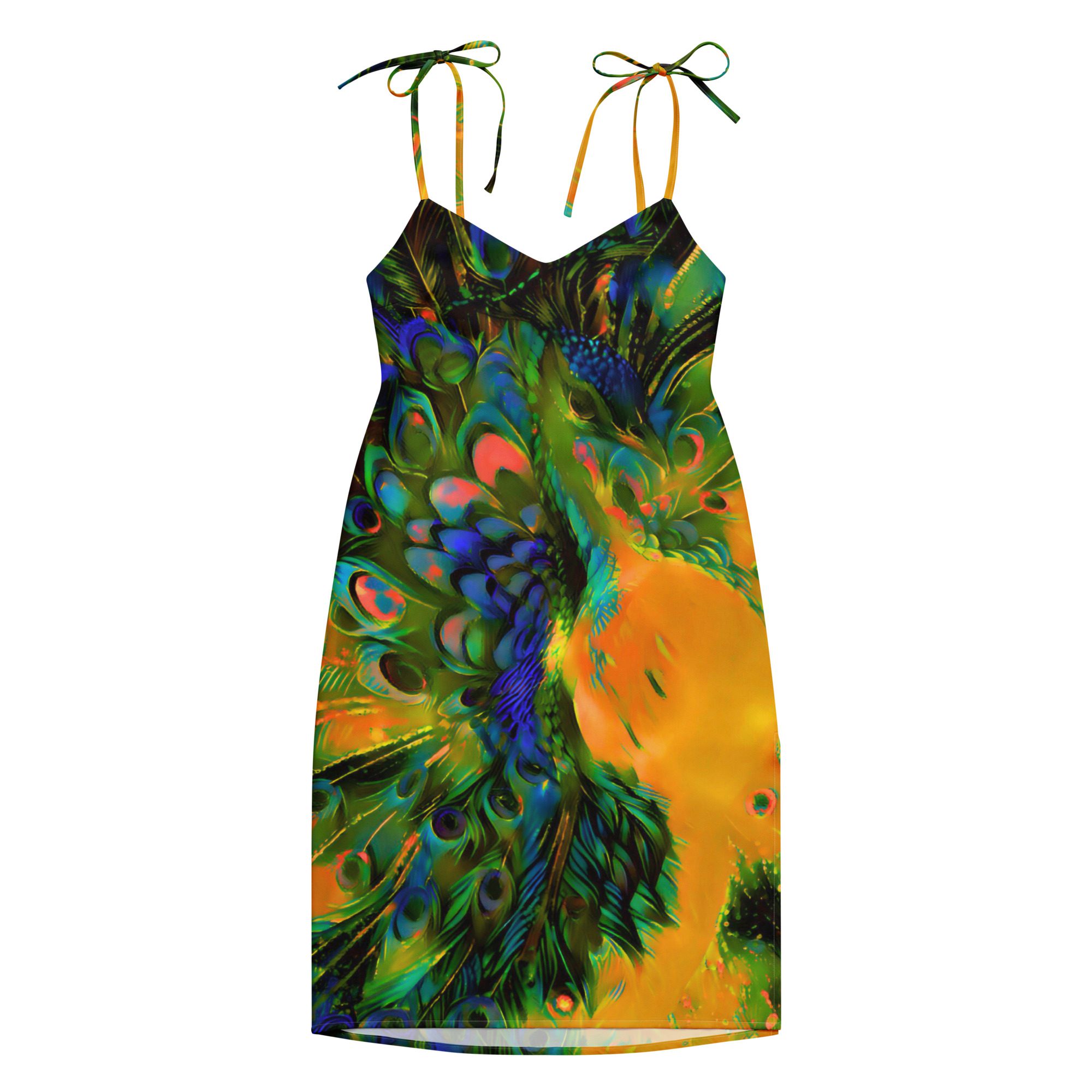 SG’s Mardi Gras’s Peacock of Bourbon Street – Tie-Strap Midi Dress - Image 8