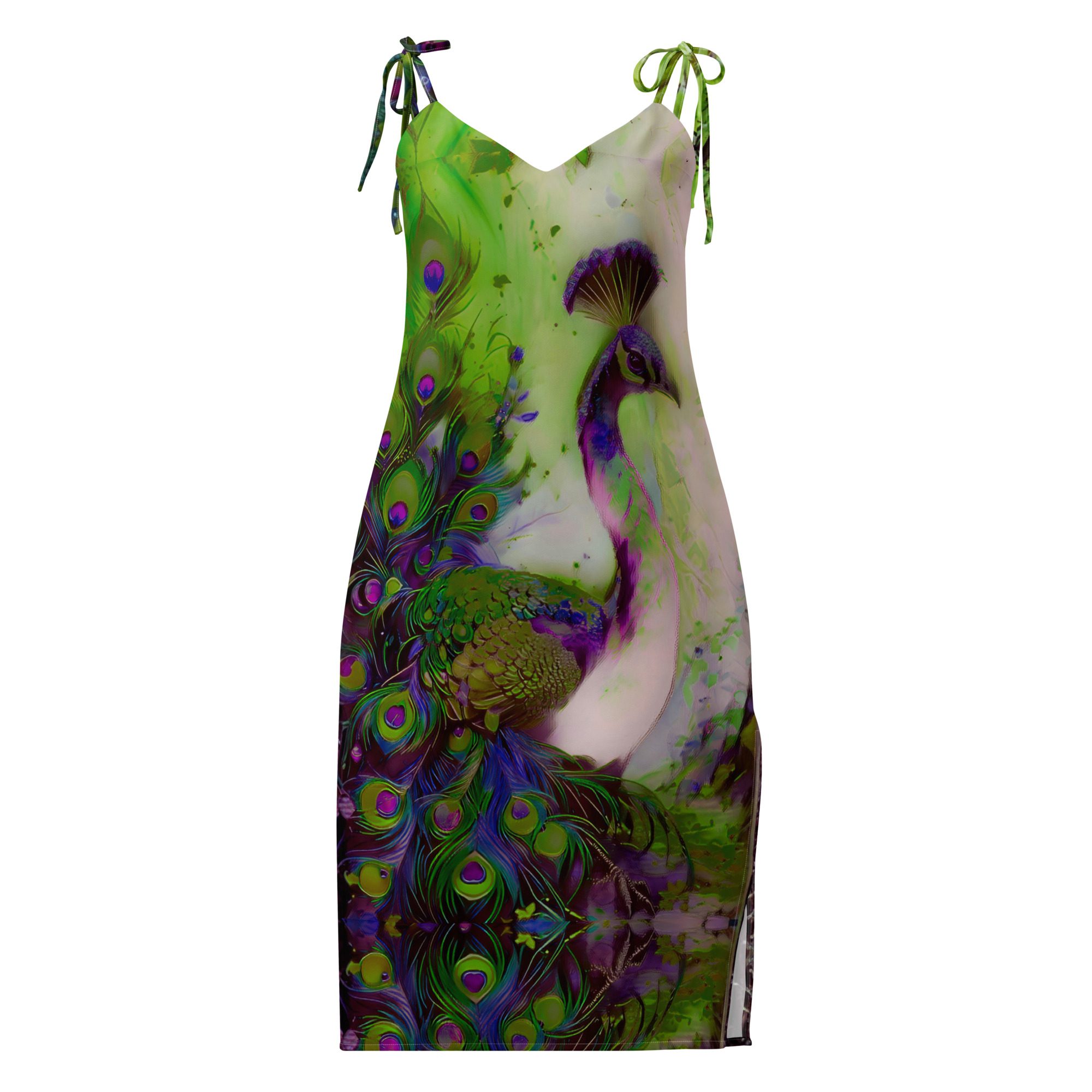 SG’s Royal Queen of Feathers Mardi Gras -Tie-Strap Midi Dress - Image 12