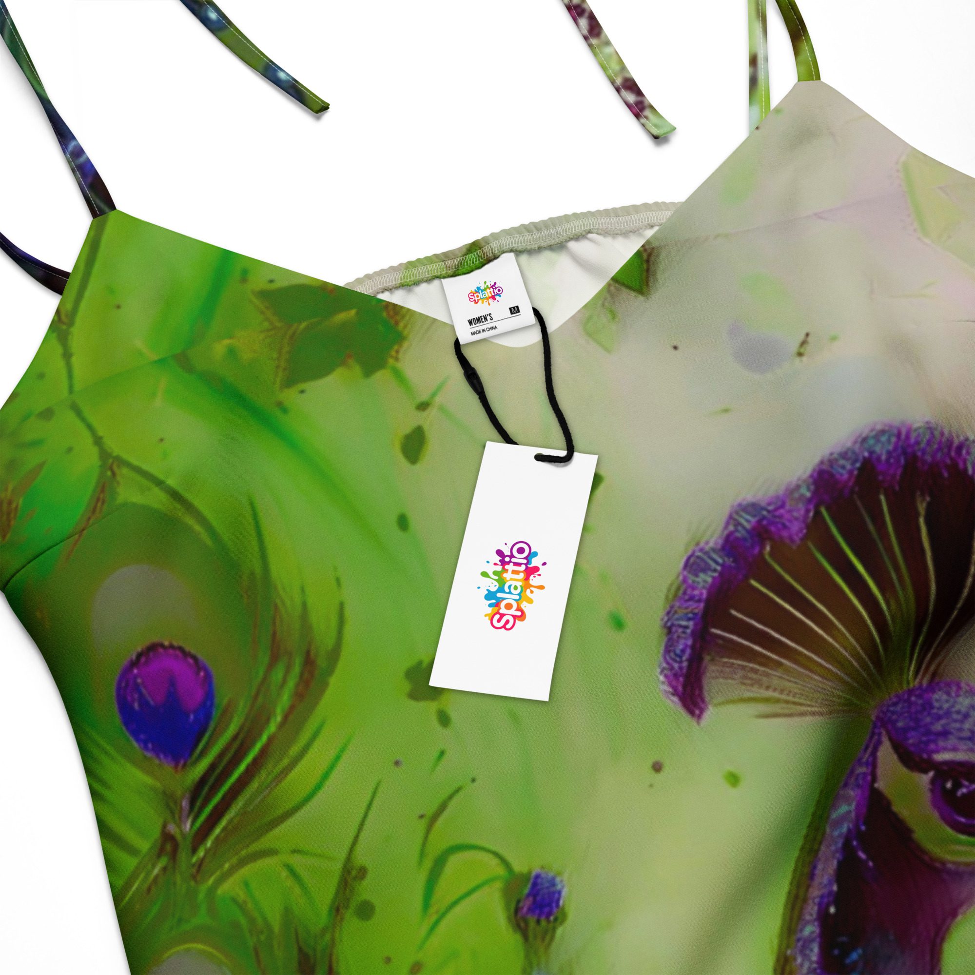 SG’s Royal Queen of Feathers Mardi Gras -Tie-Strap Midi Dress - Image 7