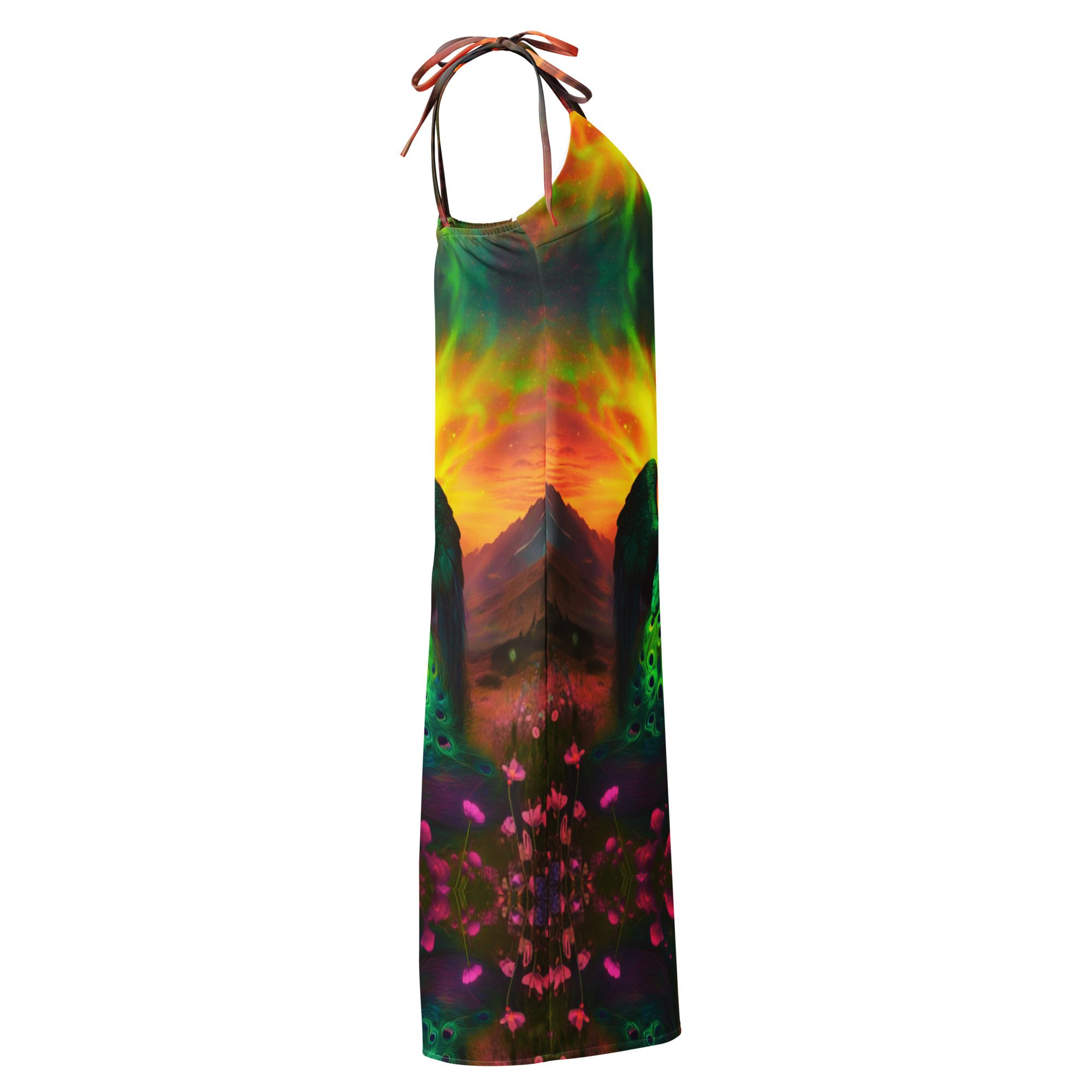 SG’s Mardi Gras’s Sunrise Royal Peacock Glow — Tie-Strap Midi Dress - Image 10