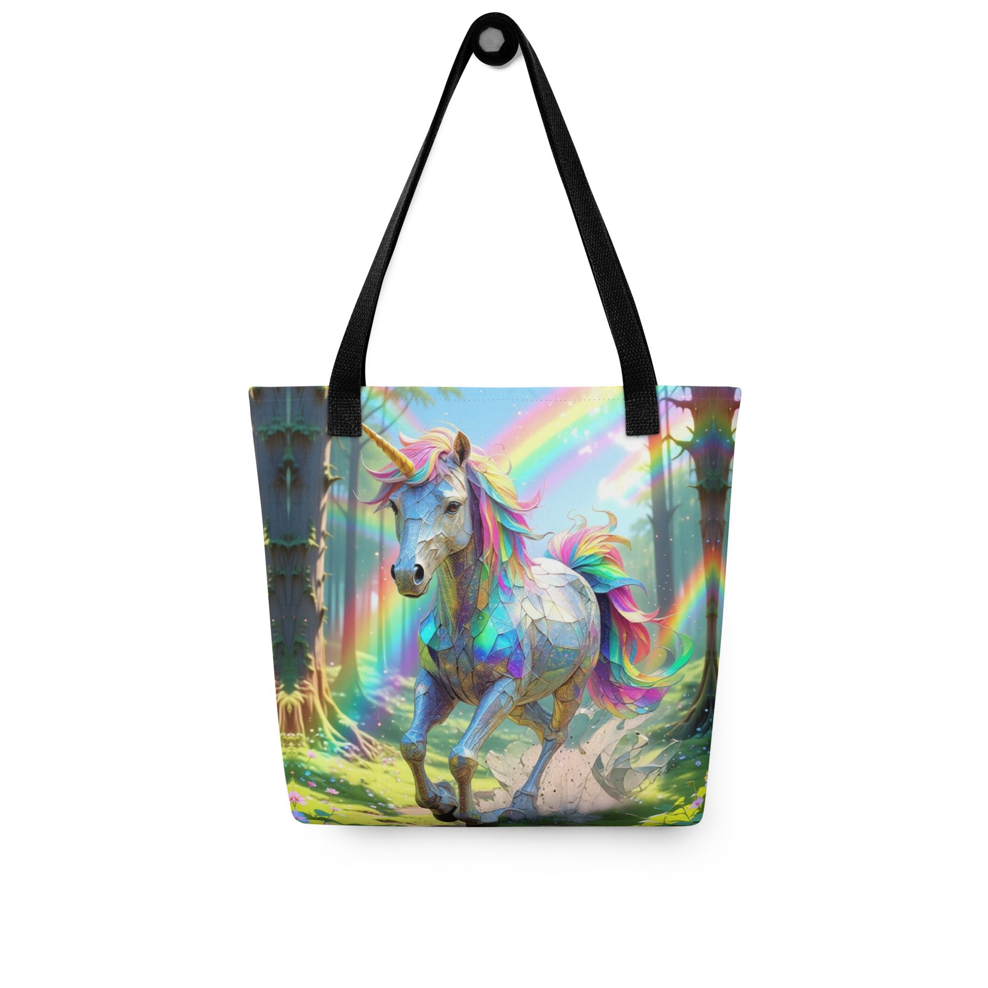 Wildheart’s Starlit Petals of the Vivid Unicorn Realm – Tote Bag - Image 4