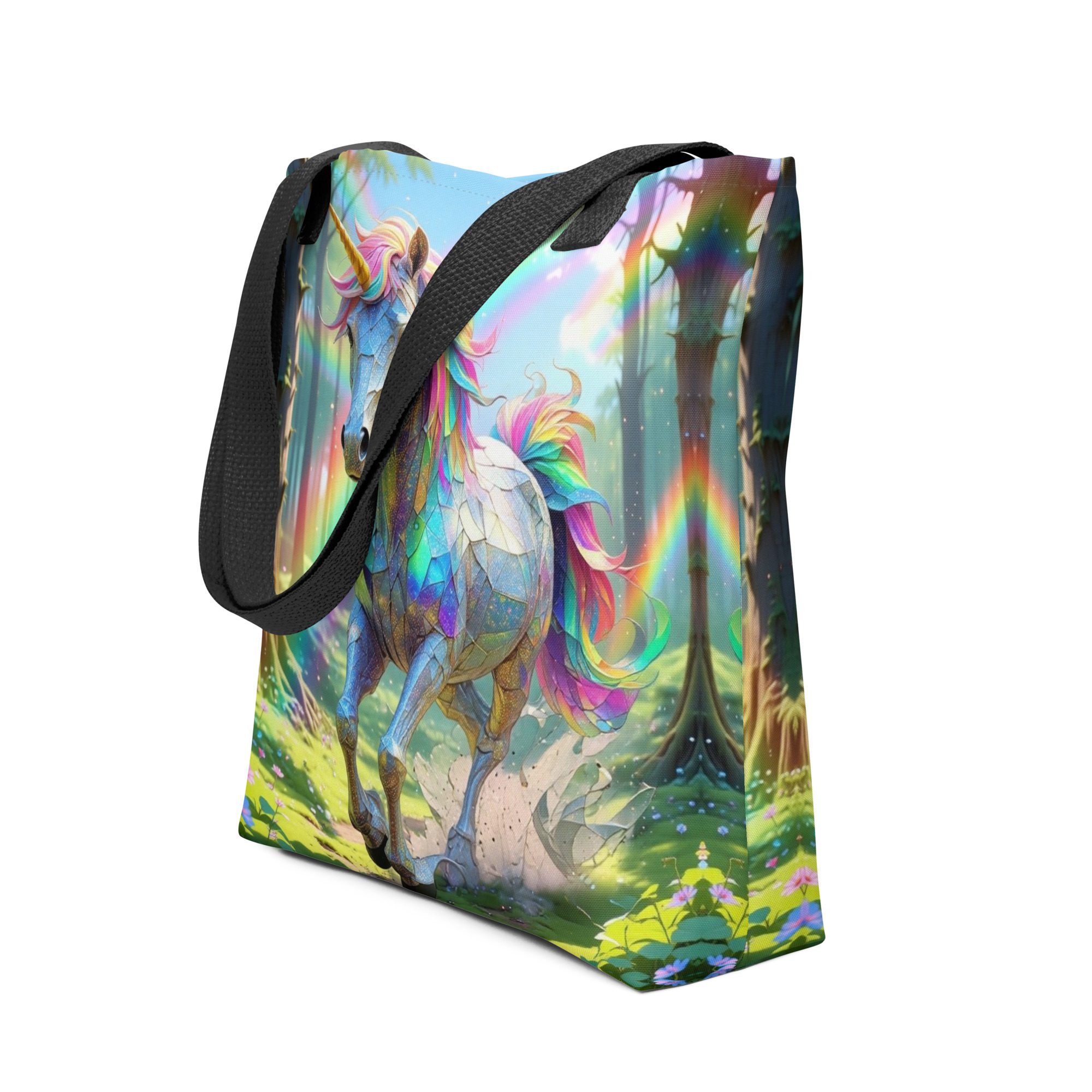 Wildheart’s Starlit Petals of the Vivid Unicorn Realm – Tote Bag - Image 2