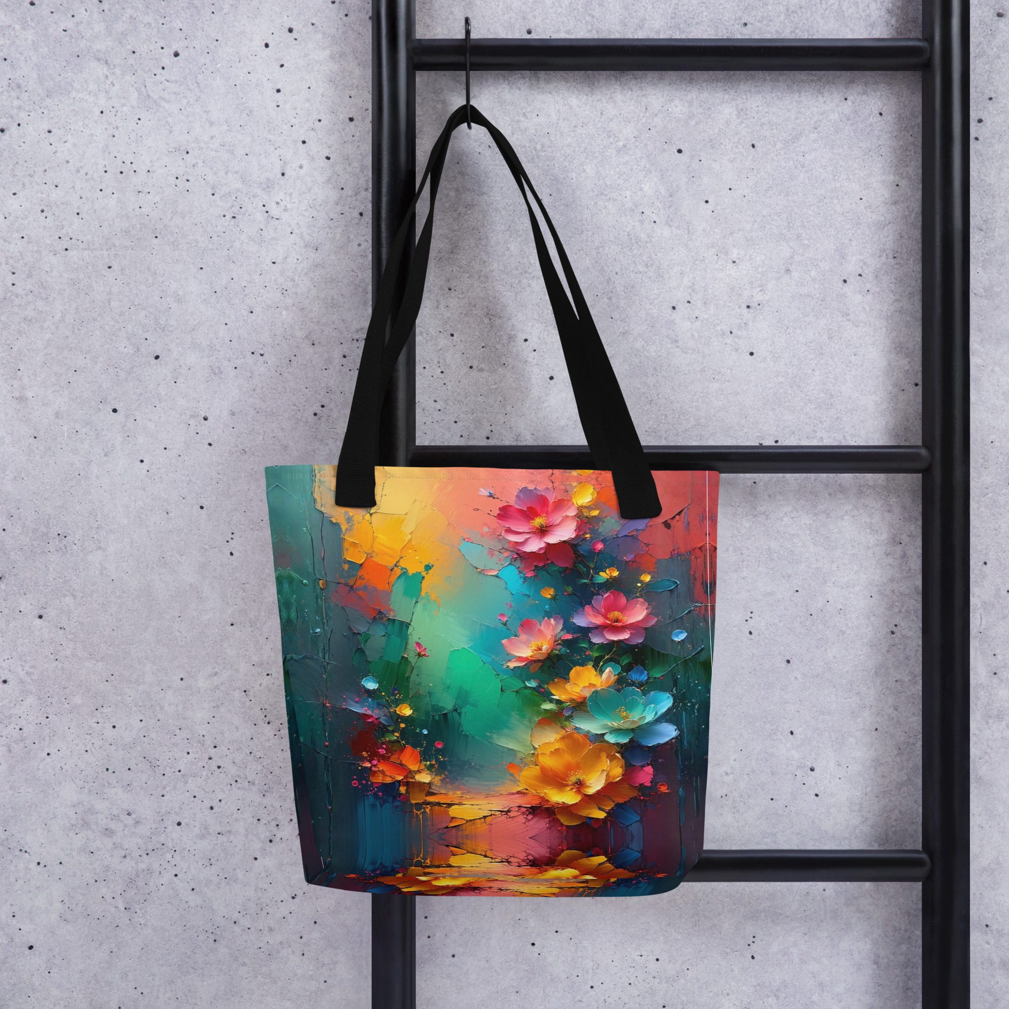 Petals of the Vivid Realm – All-Over Print Tote Bag - Image 5