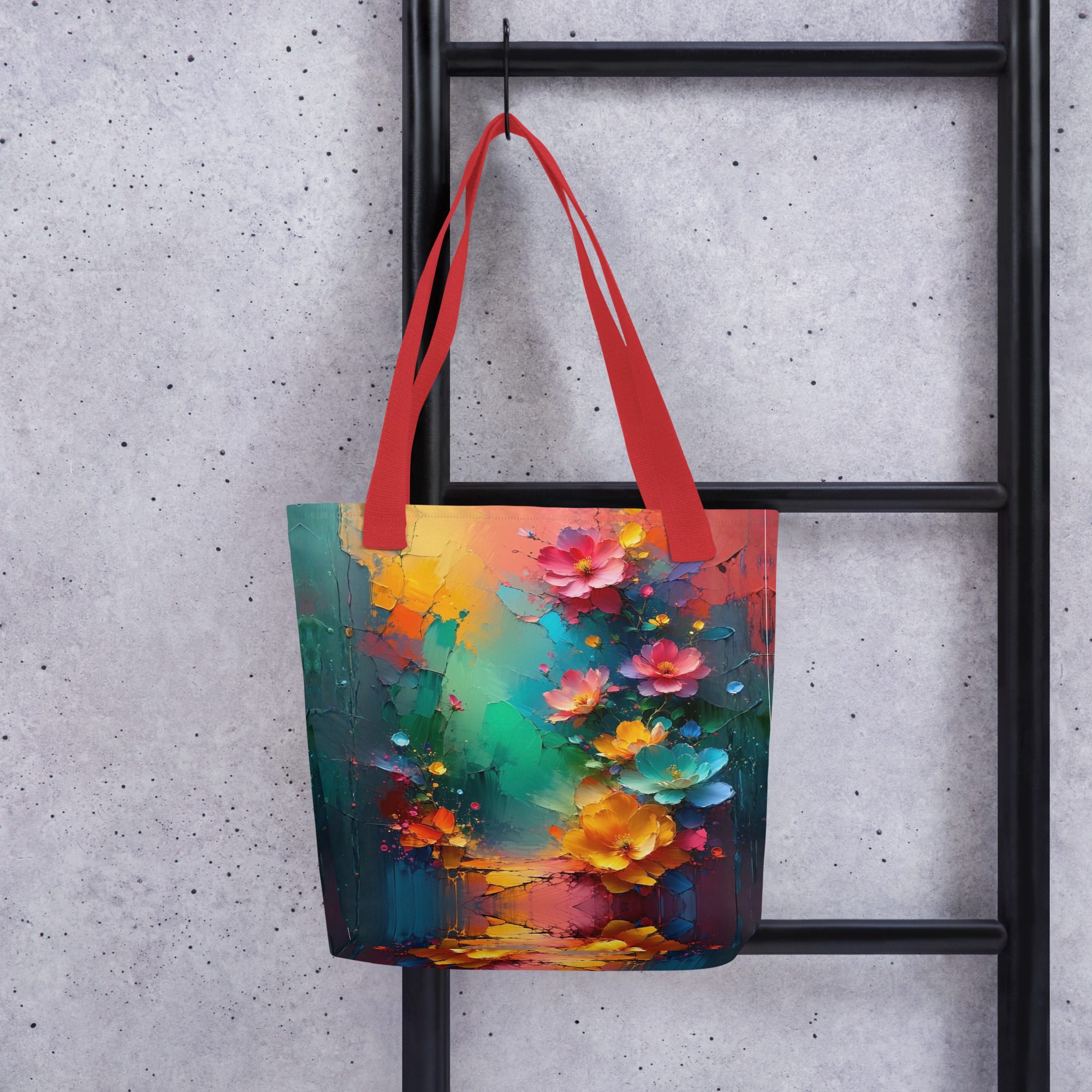 Petals of the Vivid Realm – All-Over Print Tote Bag - Image 10