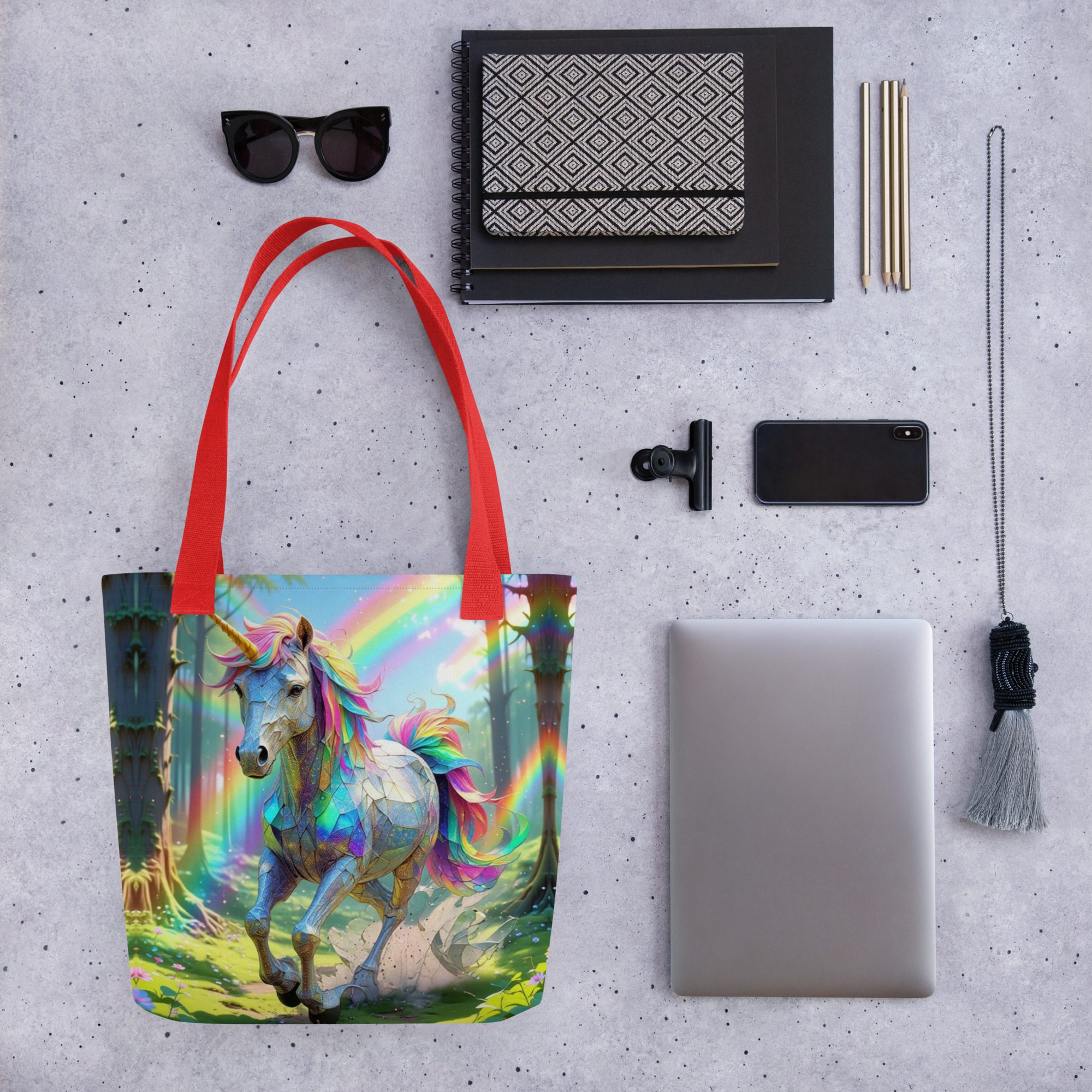 Wildheart’s Starlit Petals of the Vivid Unicorn Realm – Tote Bag - Image 10