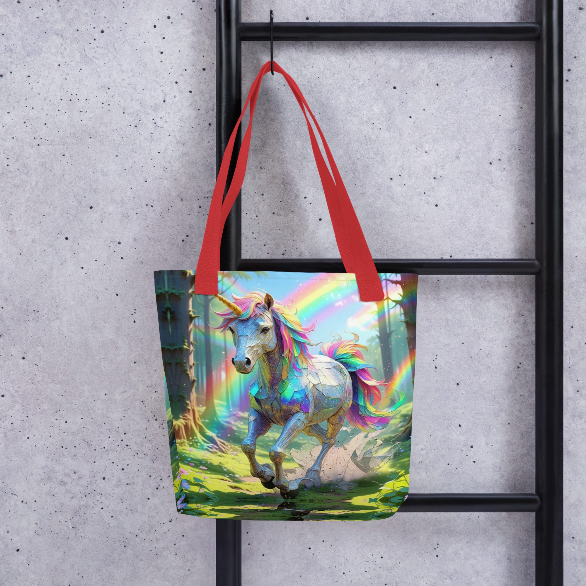 Wildheart’s Starlit Petals of the Vivid Unicorn Realm – Tote Bag - Image 11