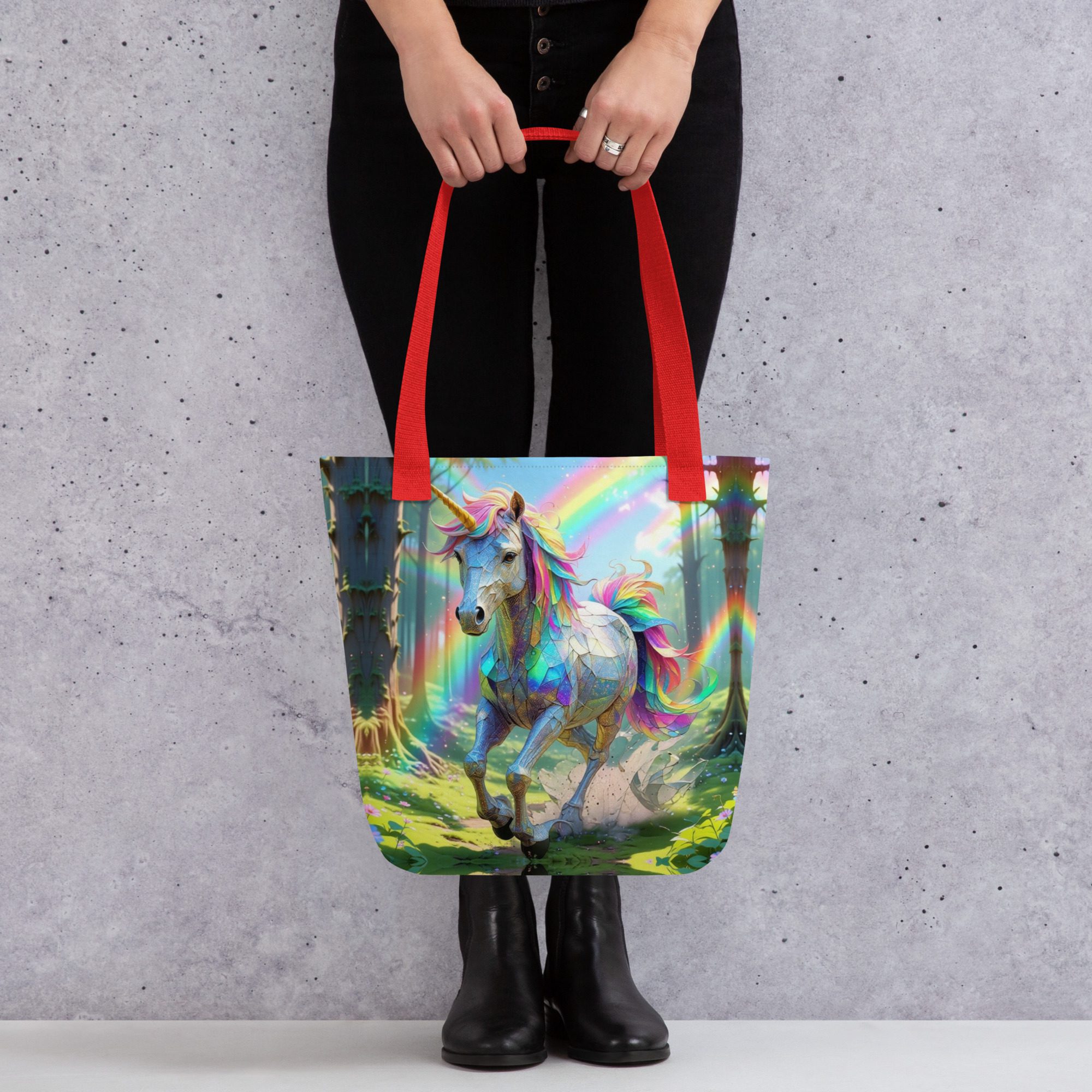 Wildheart’s Starlit Petals of the Vivid Unicorn Realm – Tote Bag - Image 12