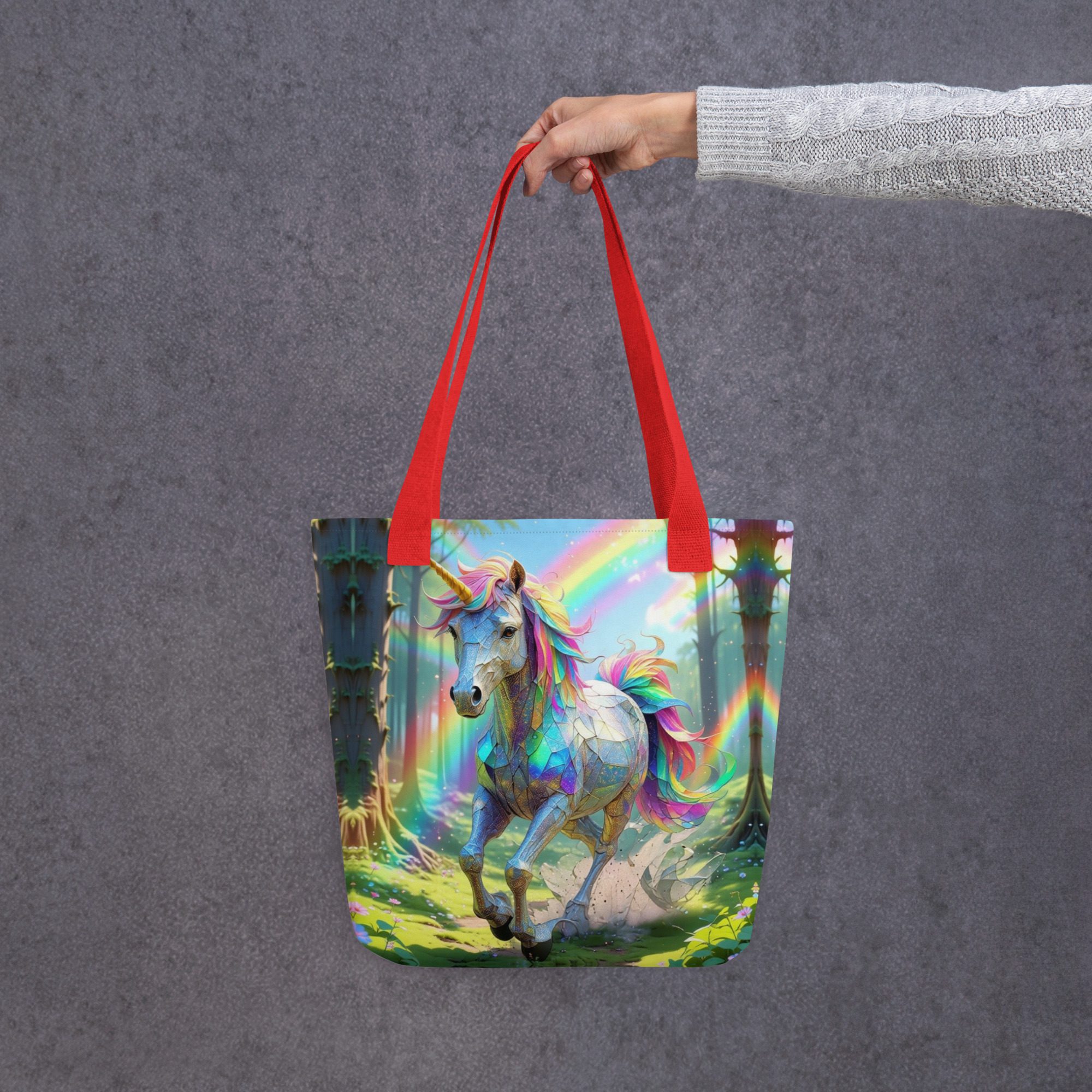 Wildheart’s Starlit Petals of the Vivid Unicorn Realm – Tote Bag - Image 13