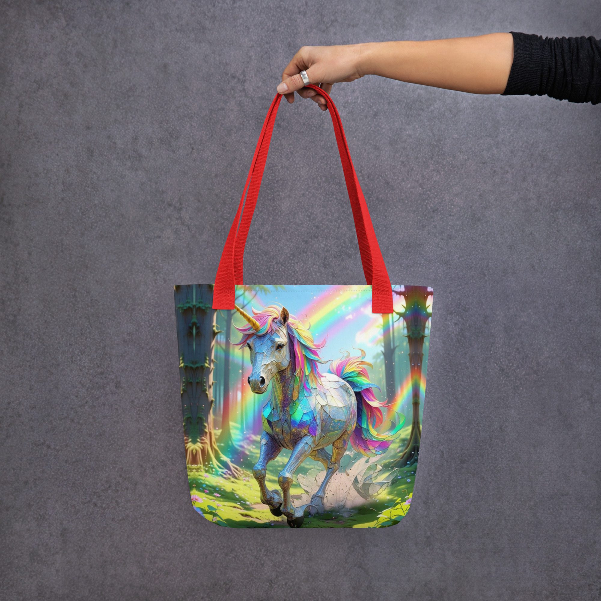 Wildheart’s Starlit Petals of the Vivid Unicorn Realm – Tote Bag - Image 14