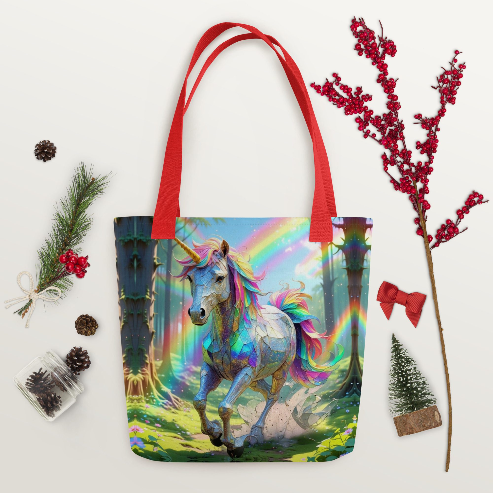 Wildheart’s Starlit Petals of the Vivid Unicorn Realm – Tote Bag - Image 17