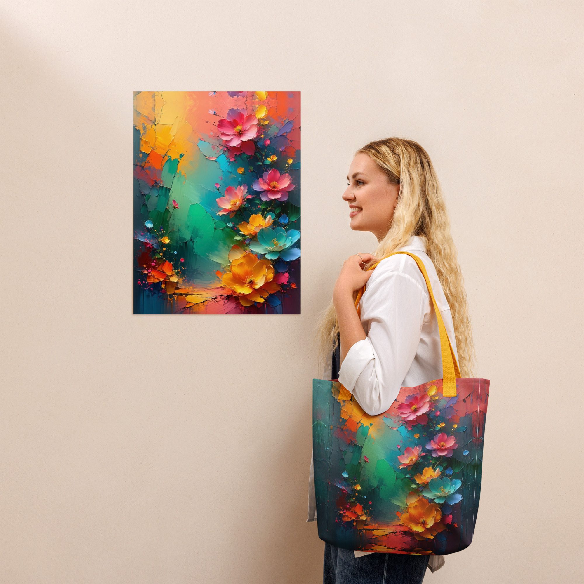 Petals of the Vivid Realm – All-Over Print Tote Bag - Image 12