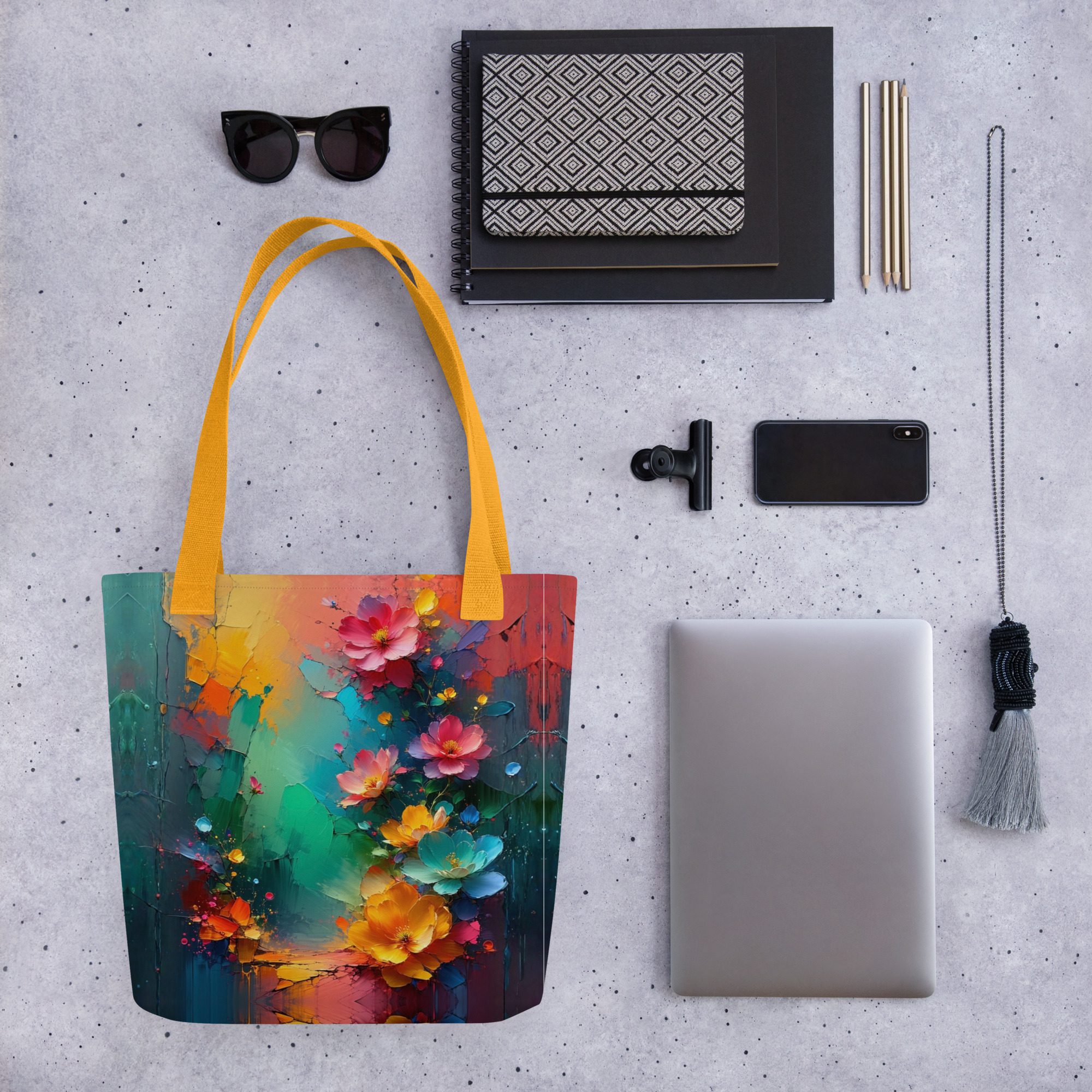 Petals of the Vivid Realm – All-Over Print Tote Bag - Image 14